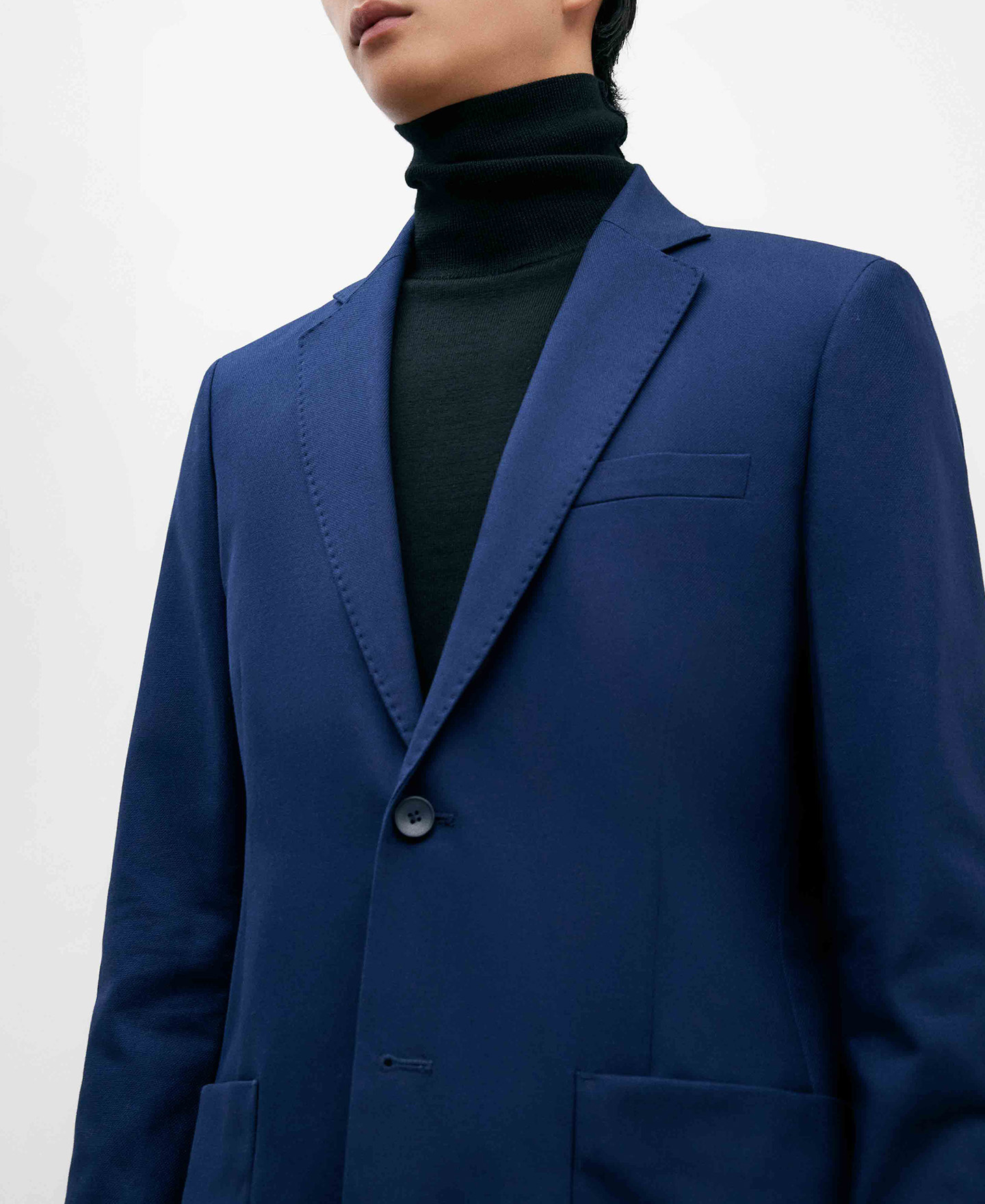 Cotton micropatterned blazer image number 3