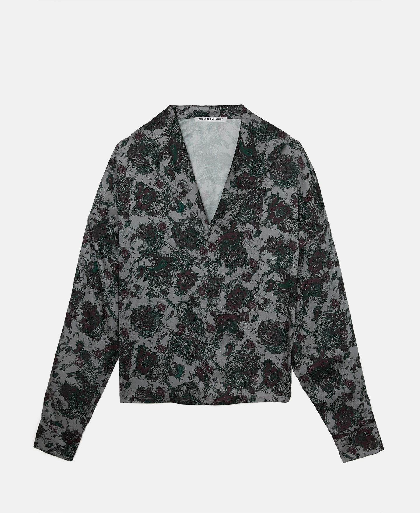 Camisa estampada cuello shawl image number 4