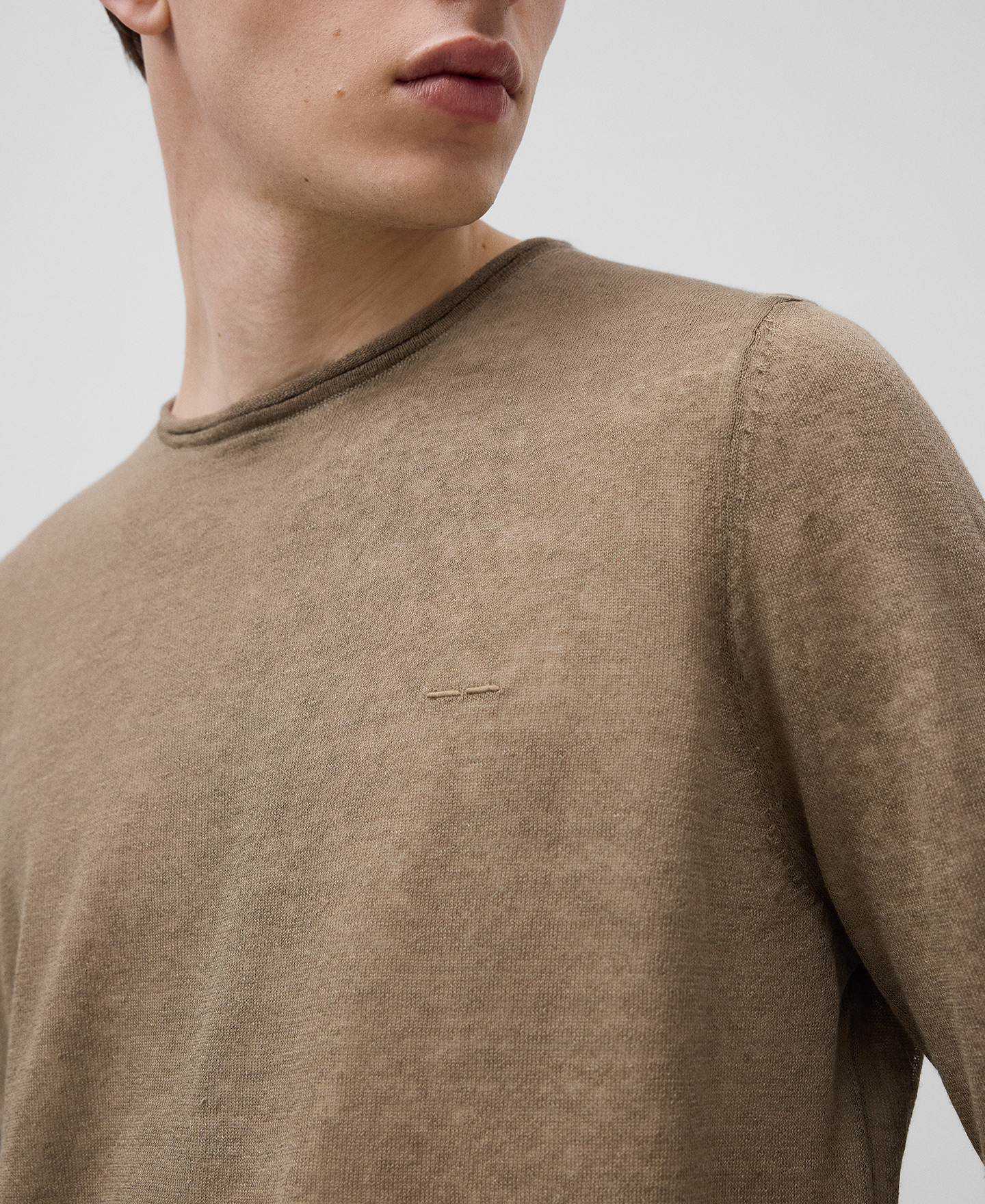 Linen blend double-layer sweater man image number 3