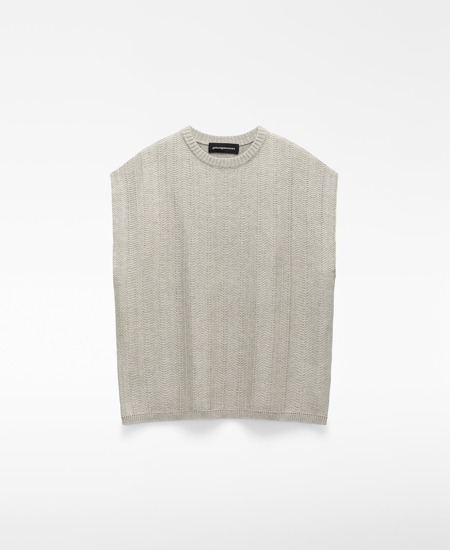 Chaleco oversize textura rafia image number 4