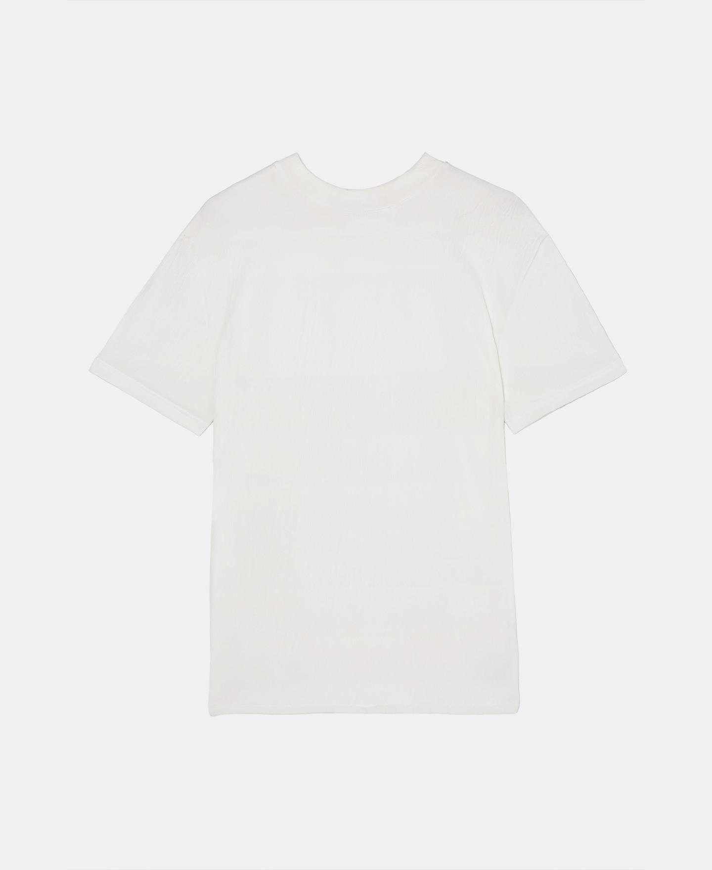 Crew neck t-shirt in wrinkled fabric image number 5
