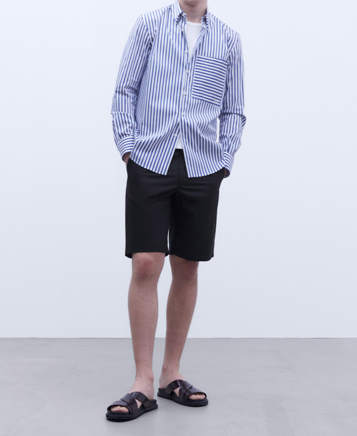 Cotton poplin Bermuda shorts image number 1