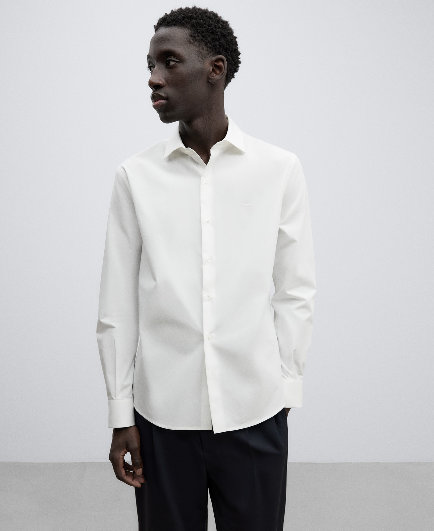 Slim fit cotton shirt man image number 0