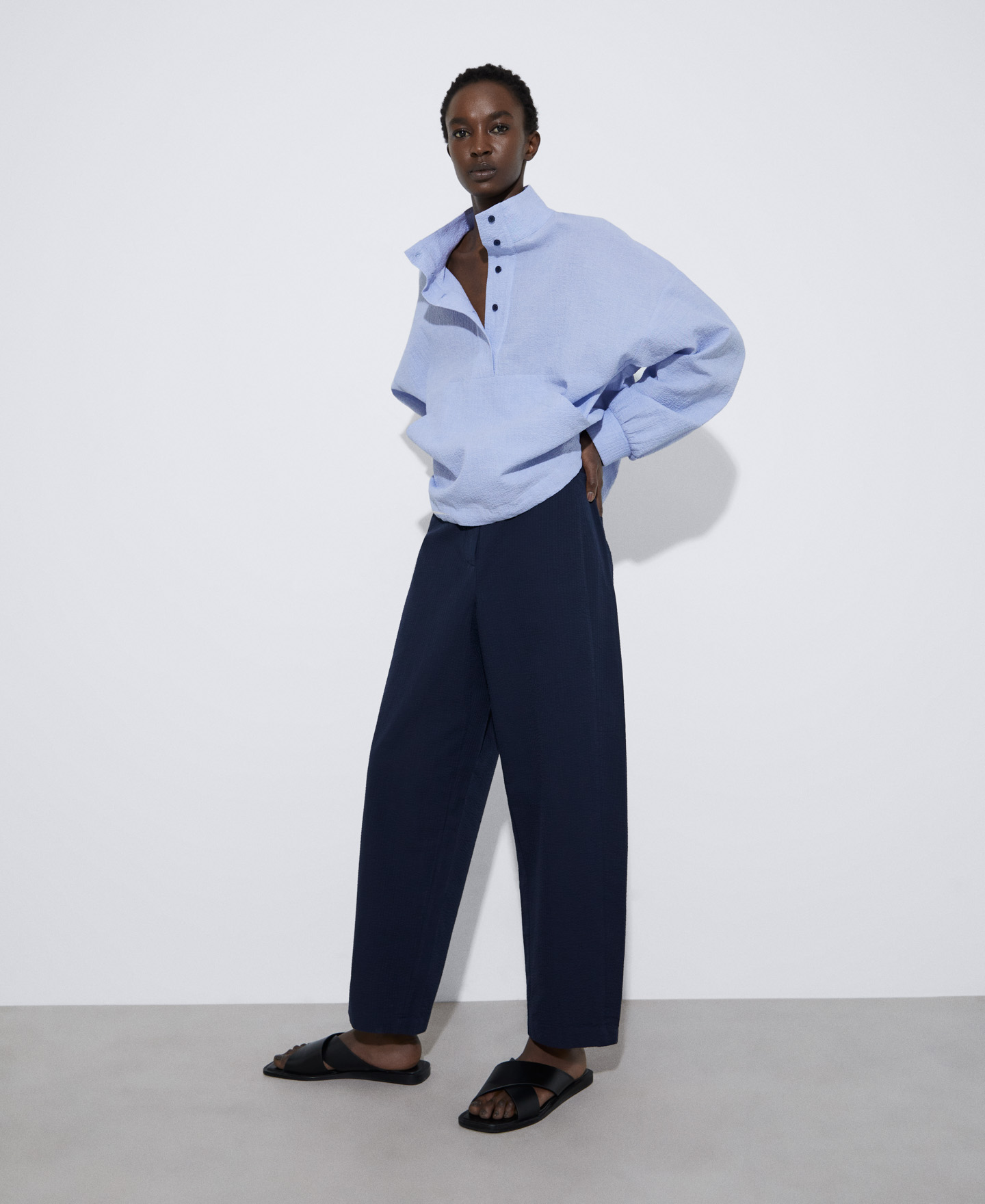 Responsible cotton carrot trousers image number 1