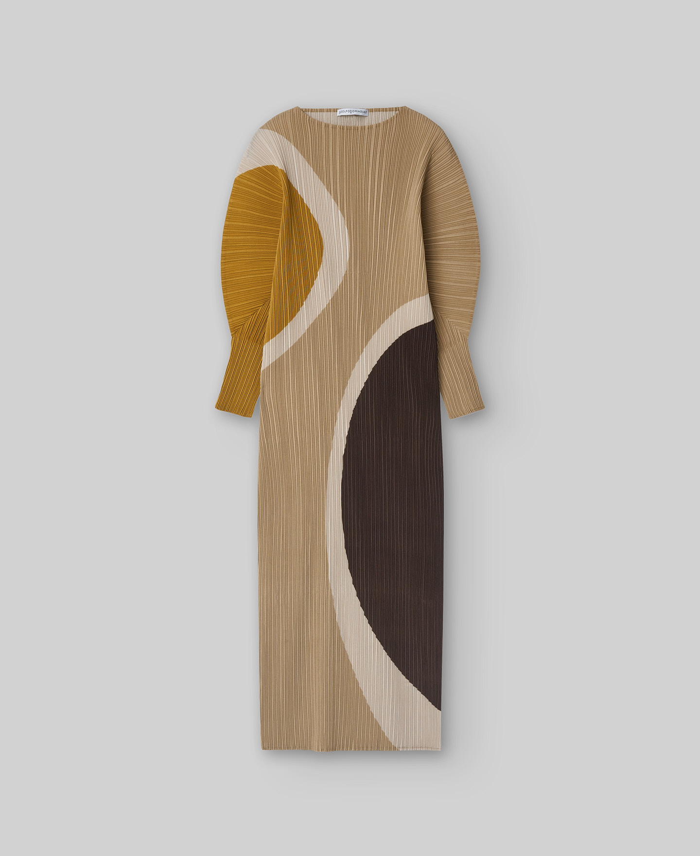 Printed crinkle dress woman image number 4