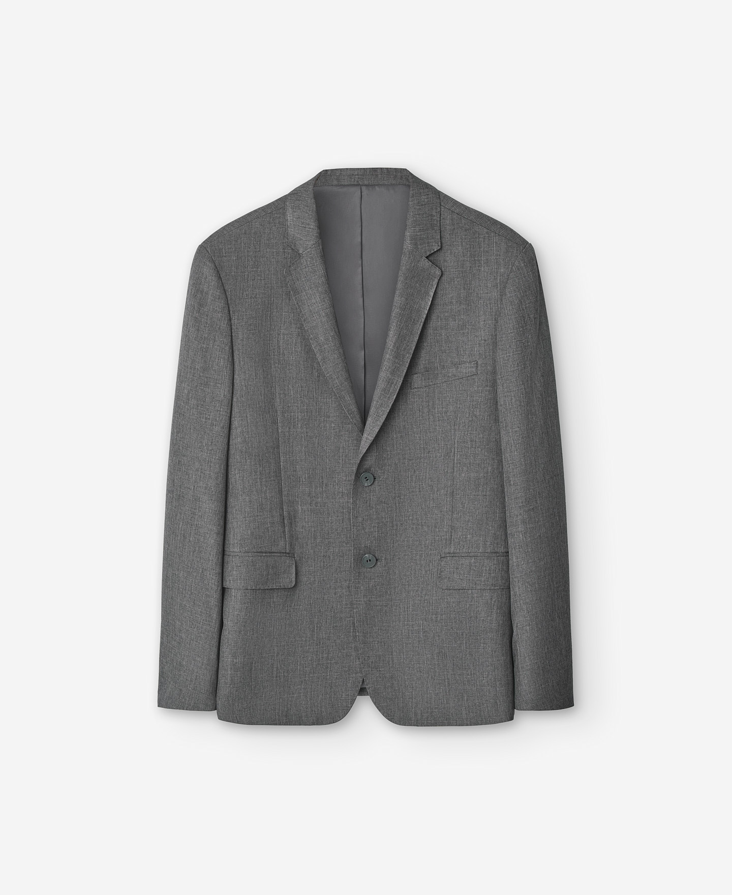 Grey melange two button blazer for men image number 6