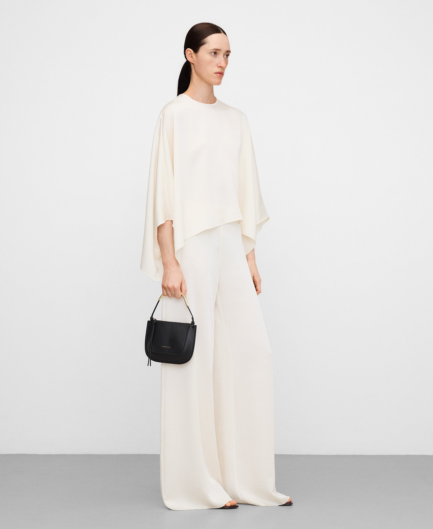 Satin palazzo trousers image number 1