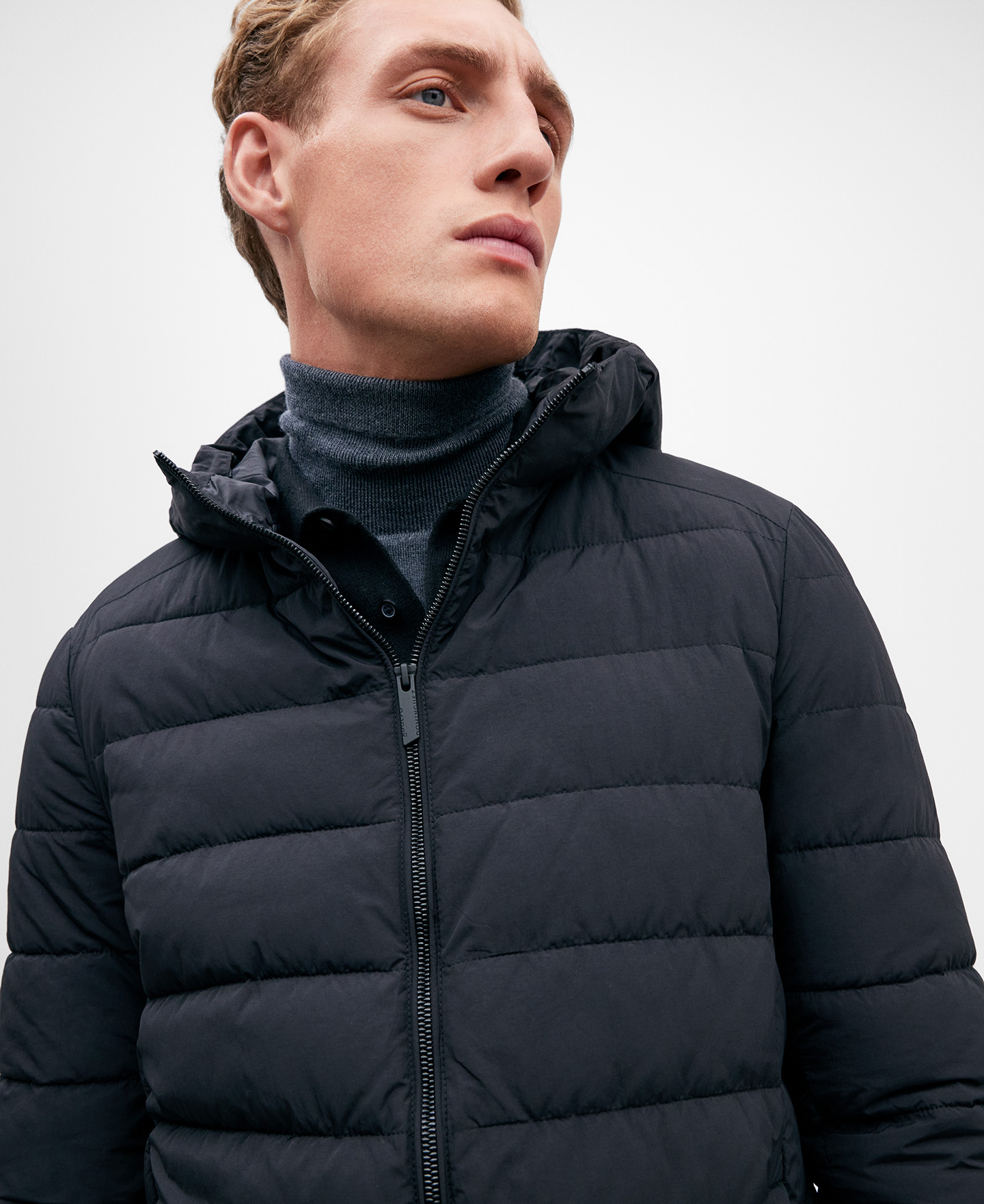 Black nylon jacket for men image number 3