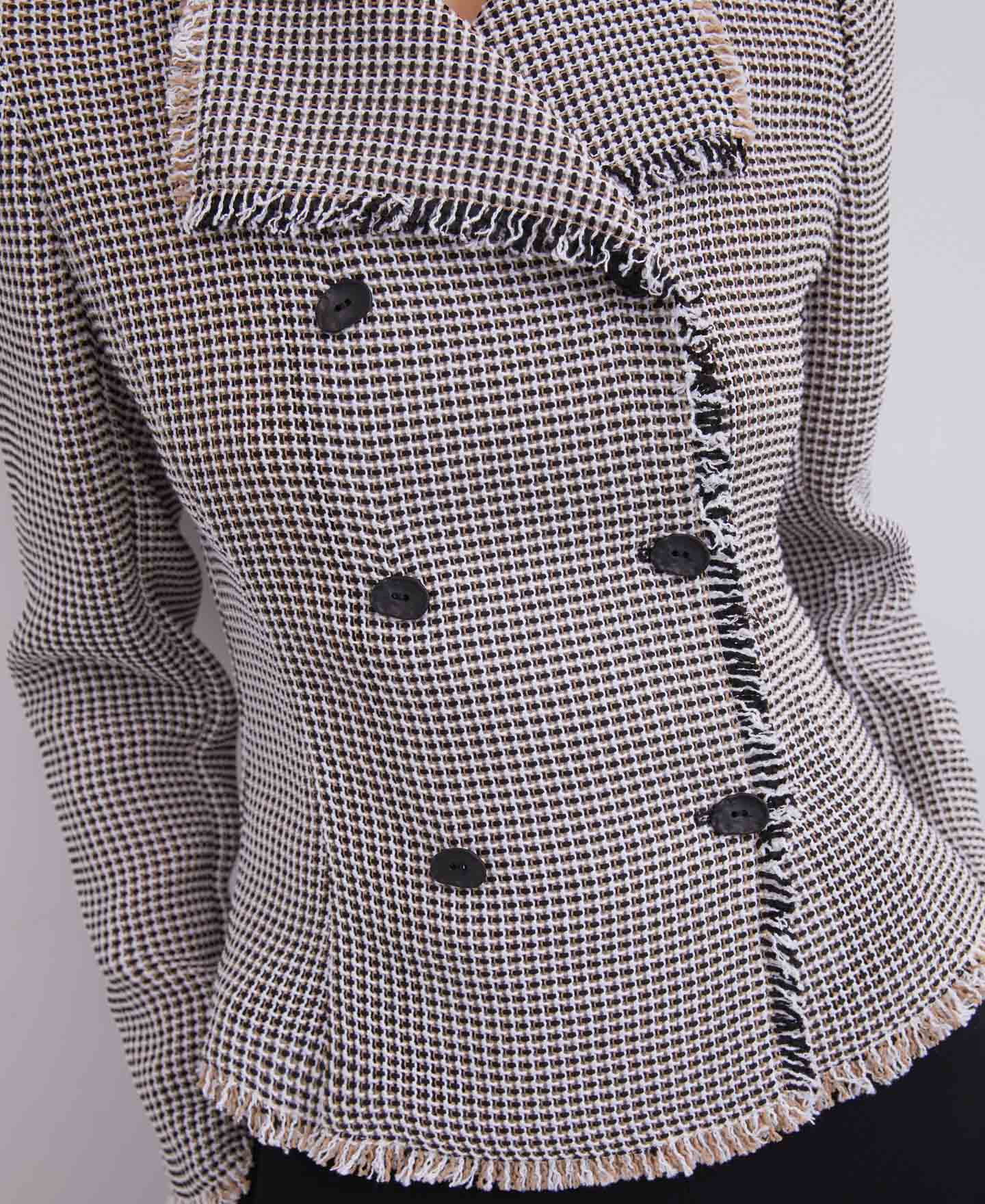 Chaqueta en tweed de algodón bicolor image number 2