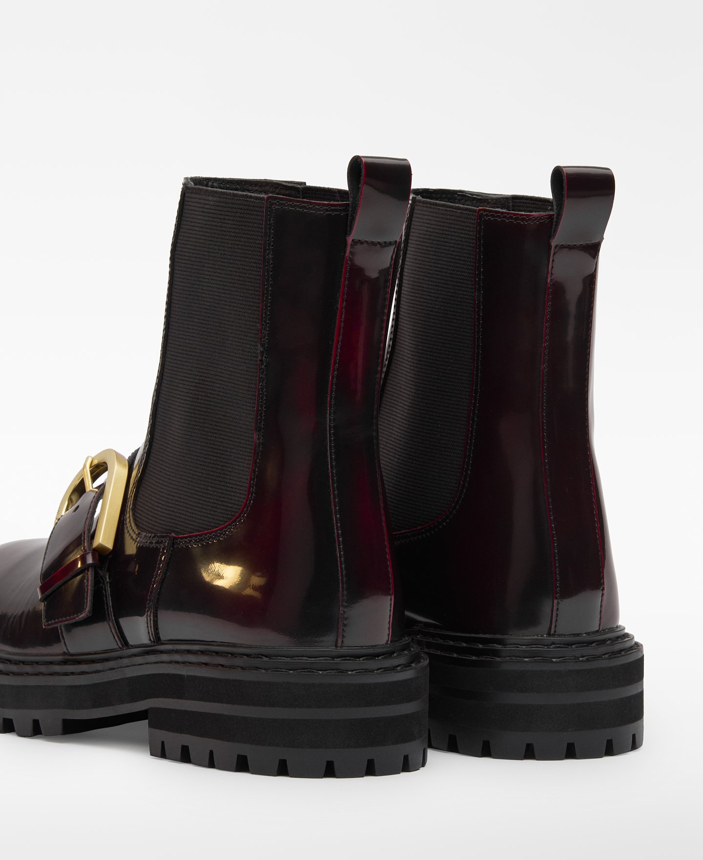 Patent ankle boot with buckle woman image number 2