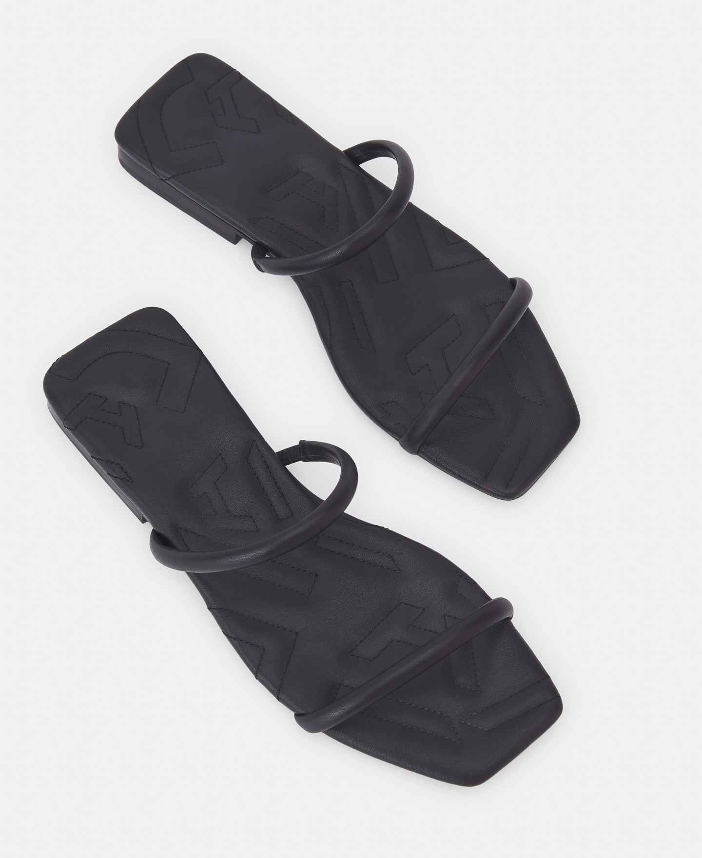 Black padded sandals image number 1