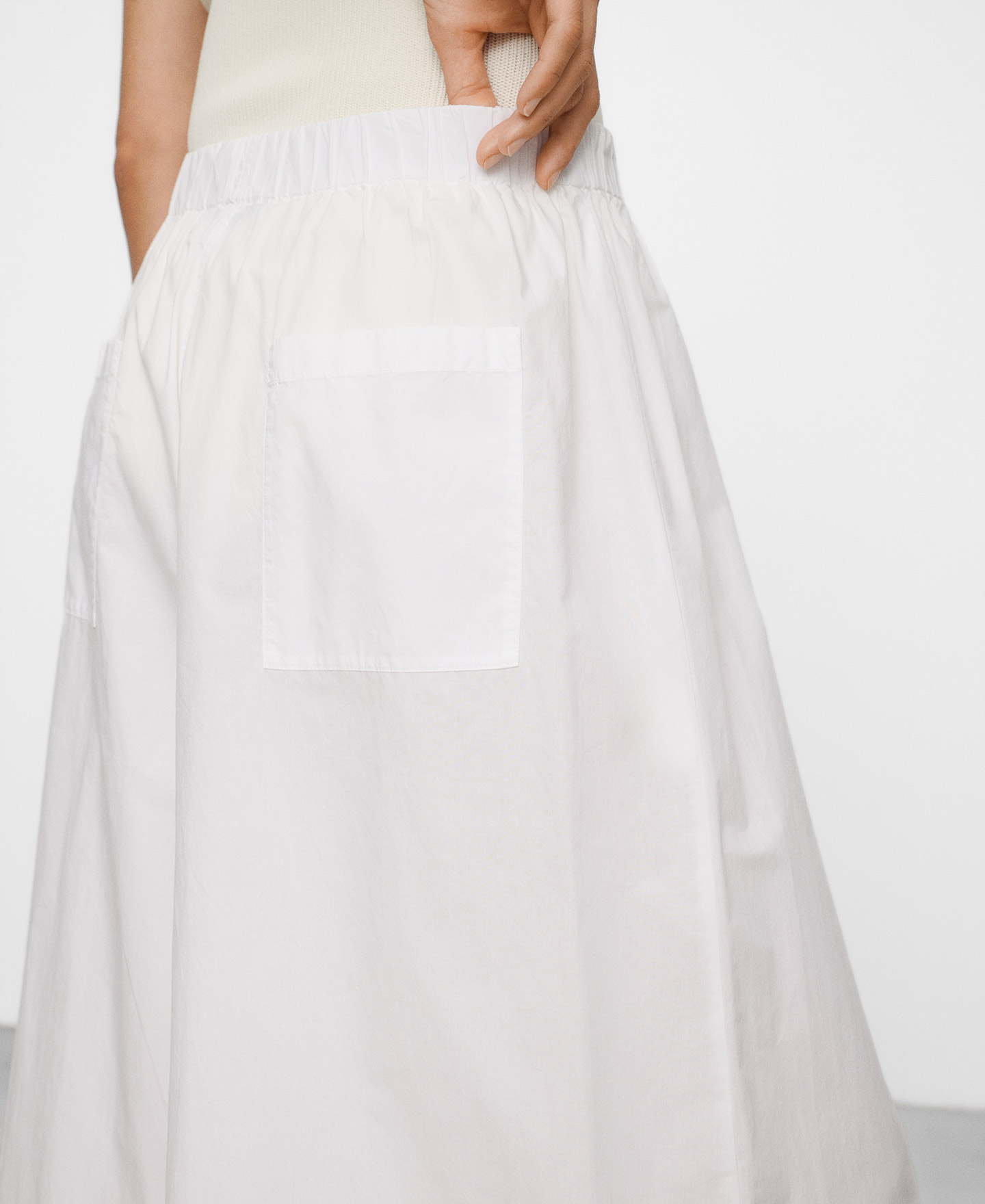 Cotton wide-leg trousers image number 3
