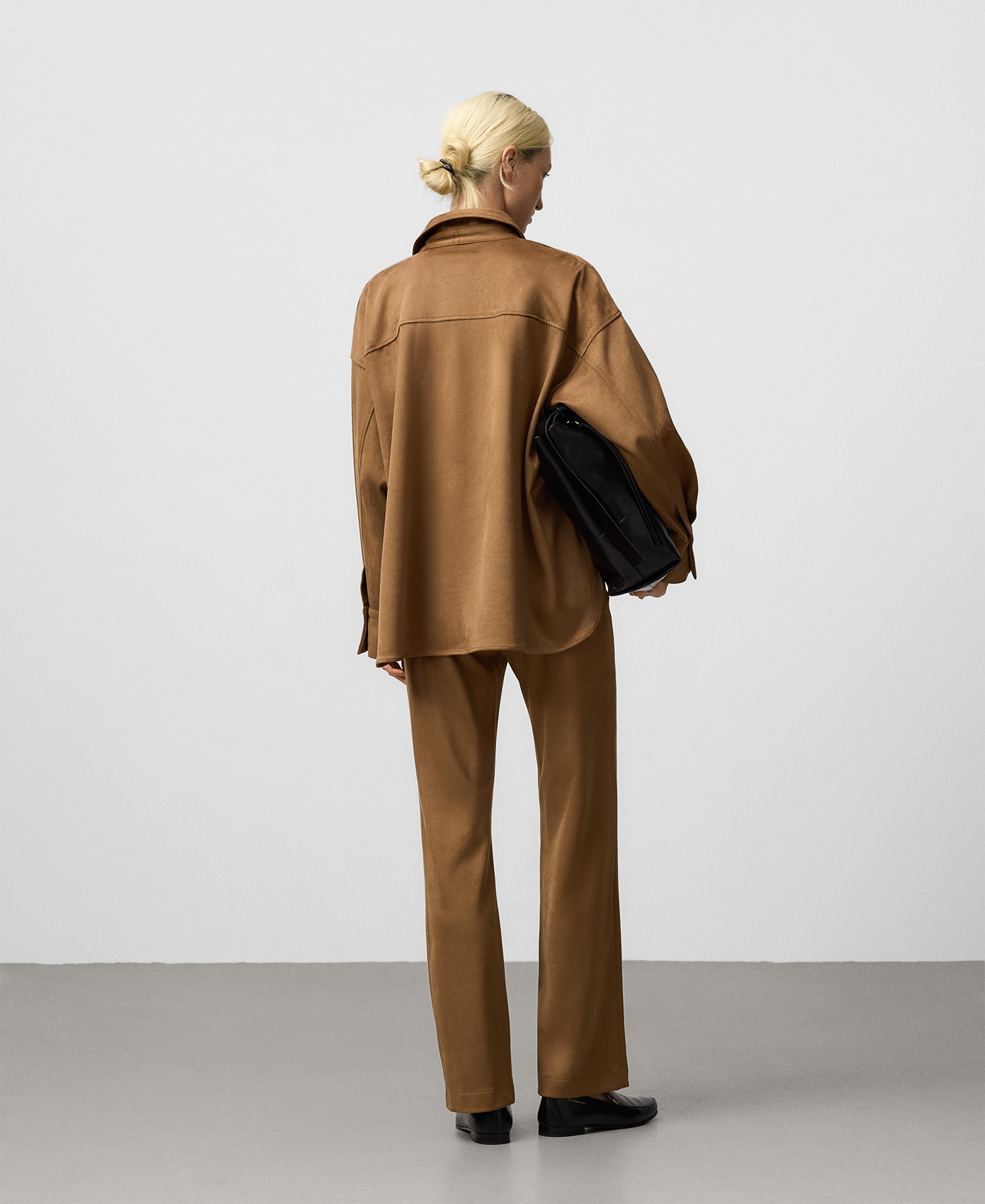 Faux suede overshirt woman image number 2