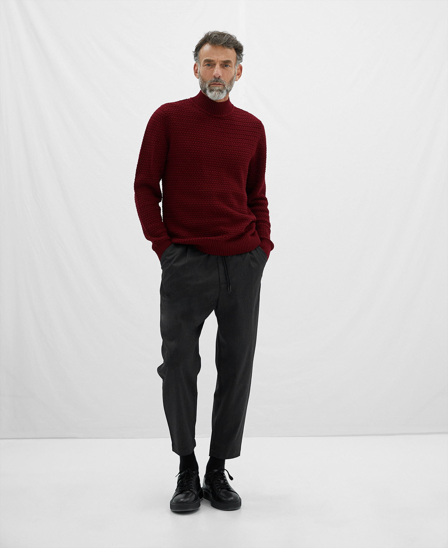 Wool and cotton braided sweater image number 1