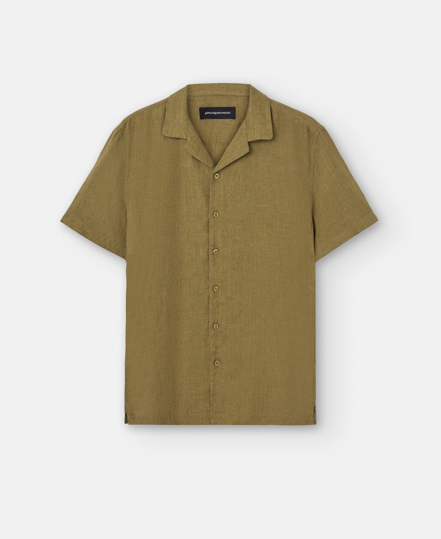 Bowling neck linen shirt image number 4