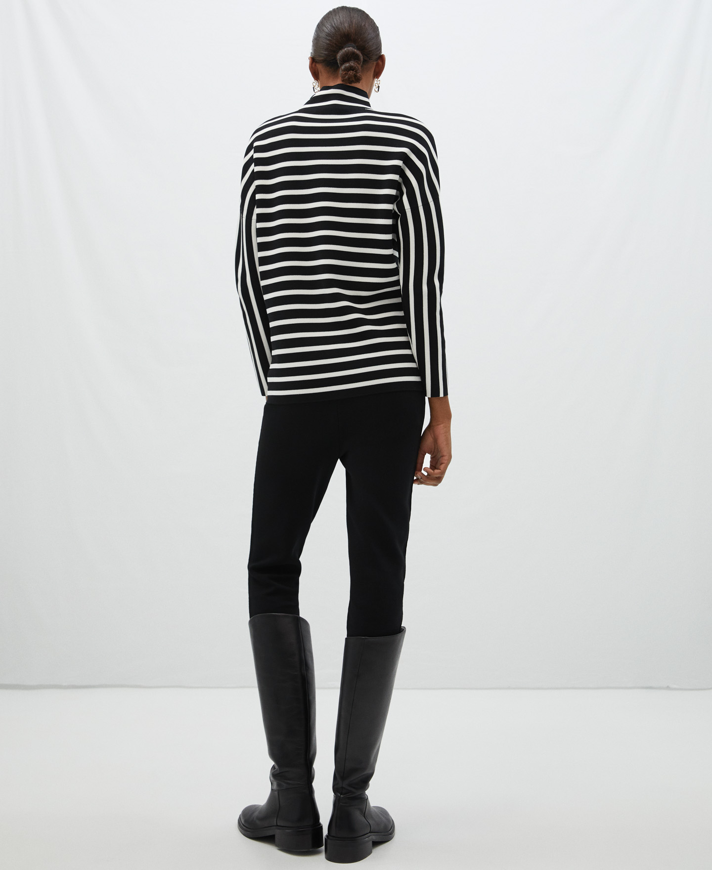 Striped jumper in cerrojillo knitted image number 2