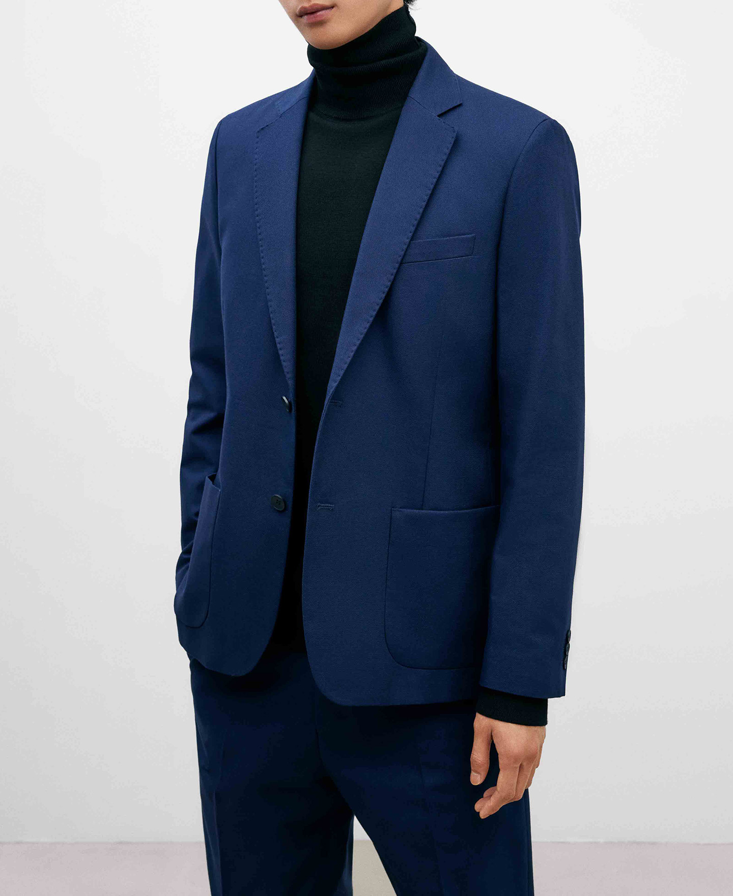 Cotton micropatterned blazer image number 0