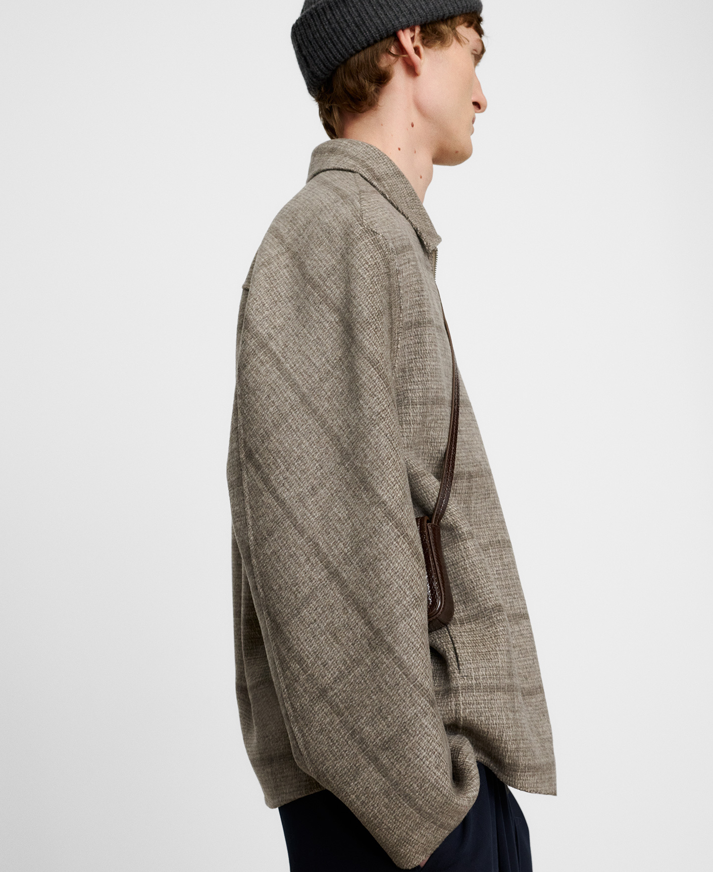 Wool blend double-faced checkered jacket image number 3