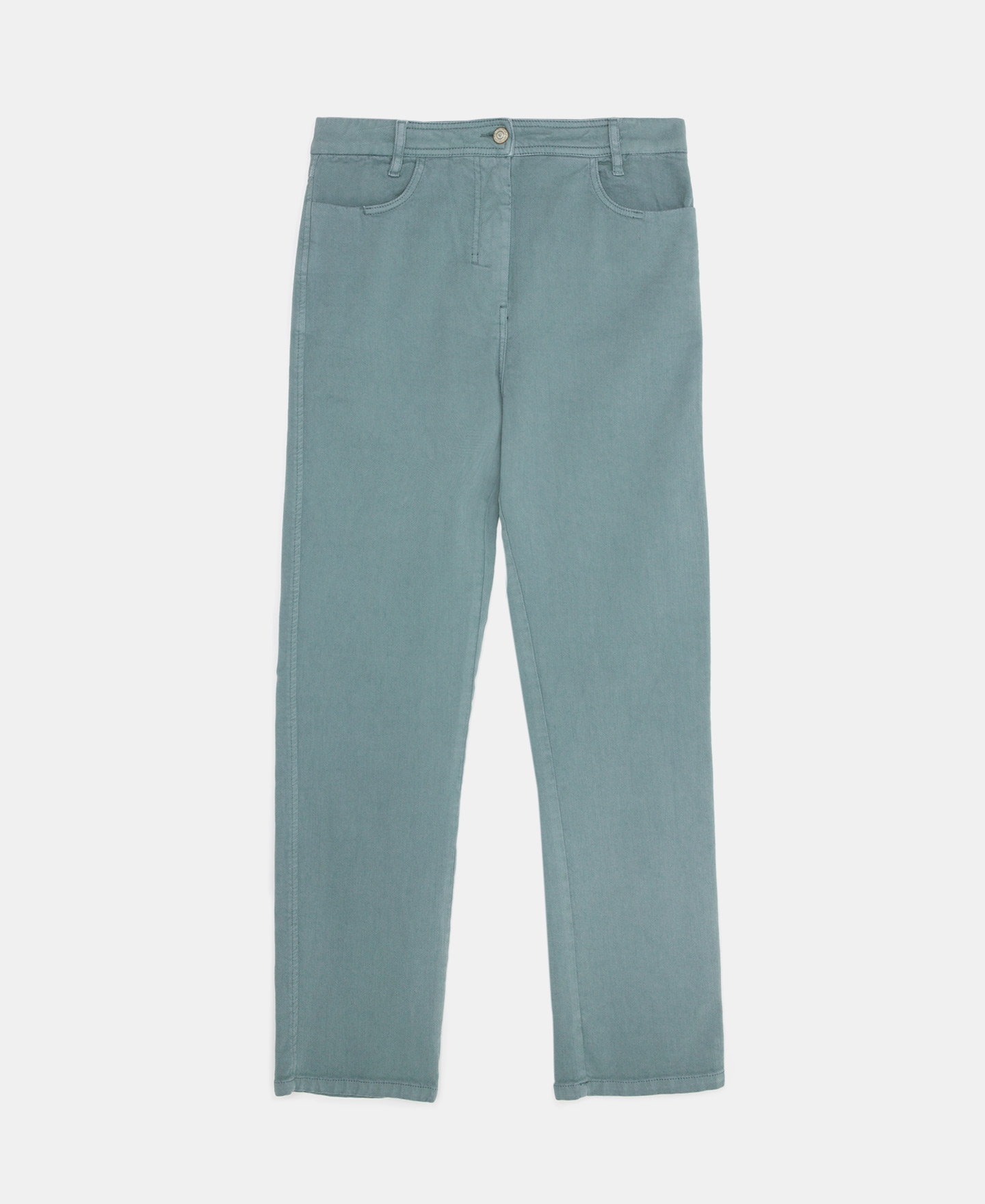 Straight cotton denim trousers image number 4
