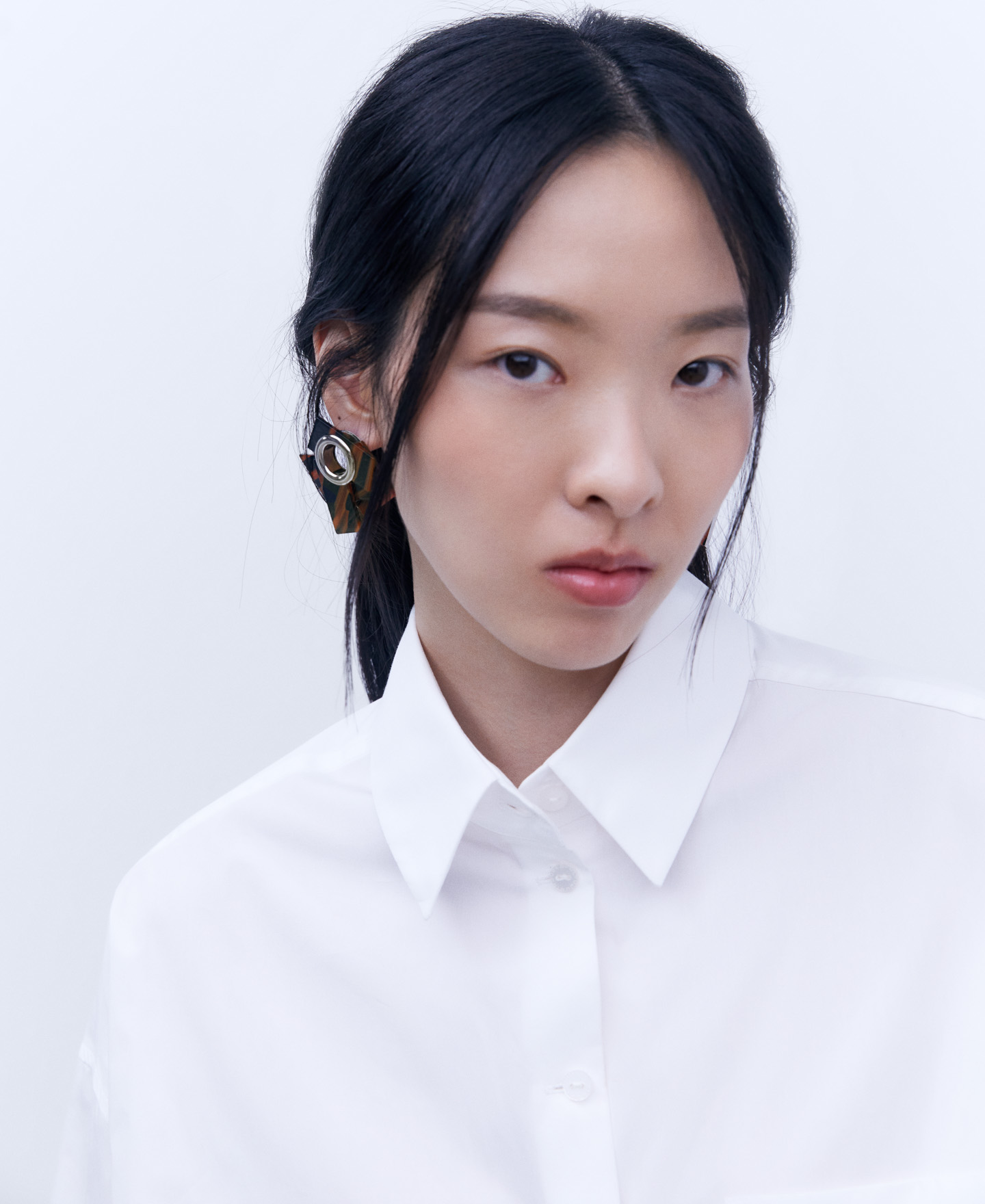 Rectangular layered earring in resin image number 3