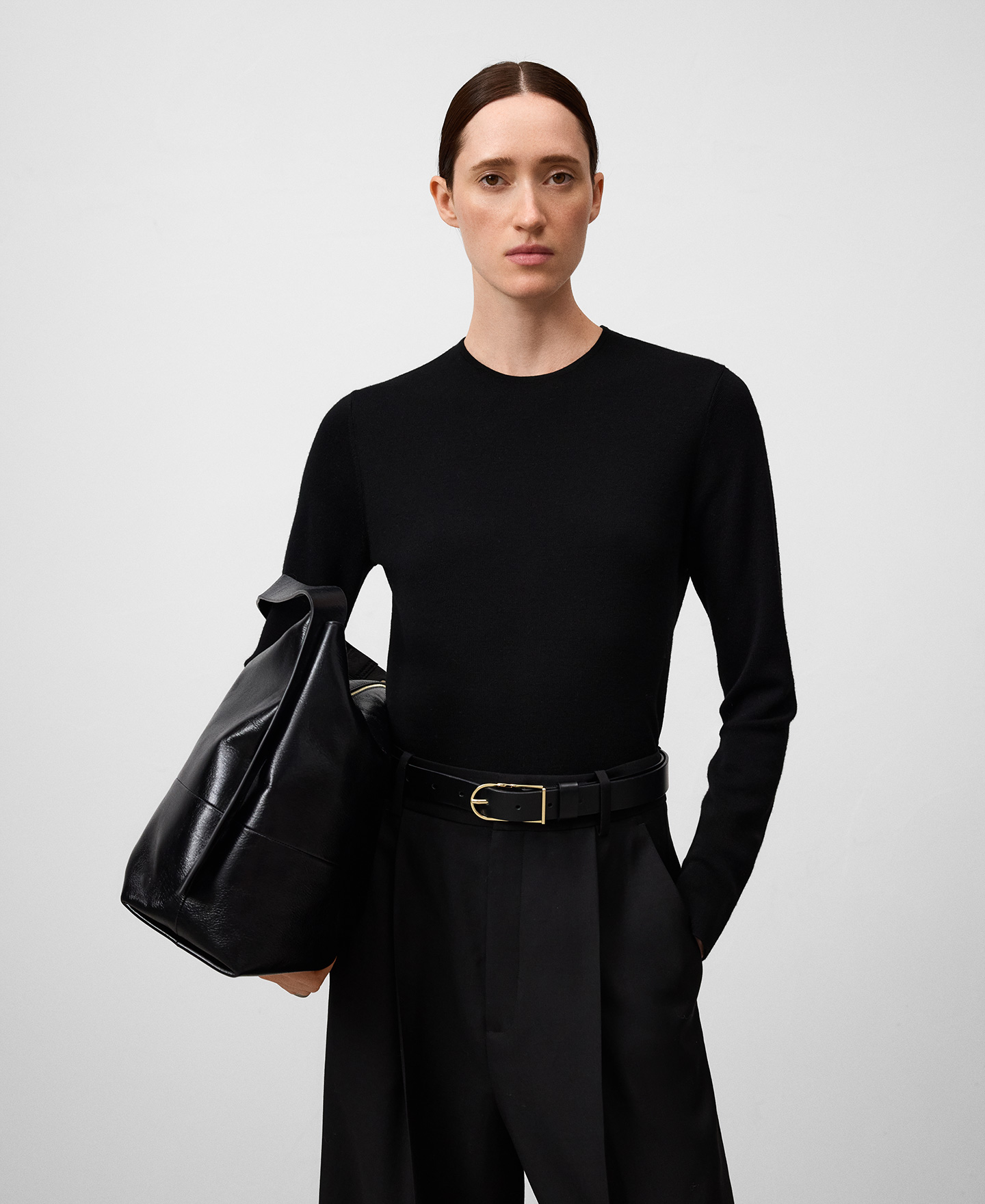 メリノウールのクルーネックニット image number 0