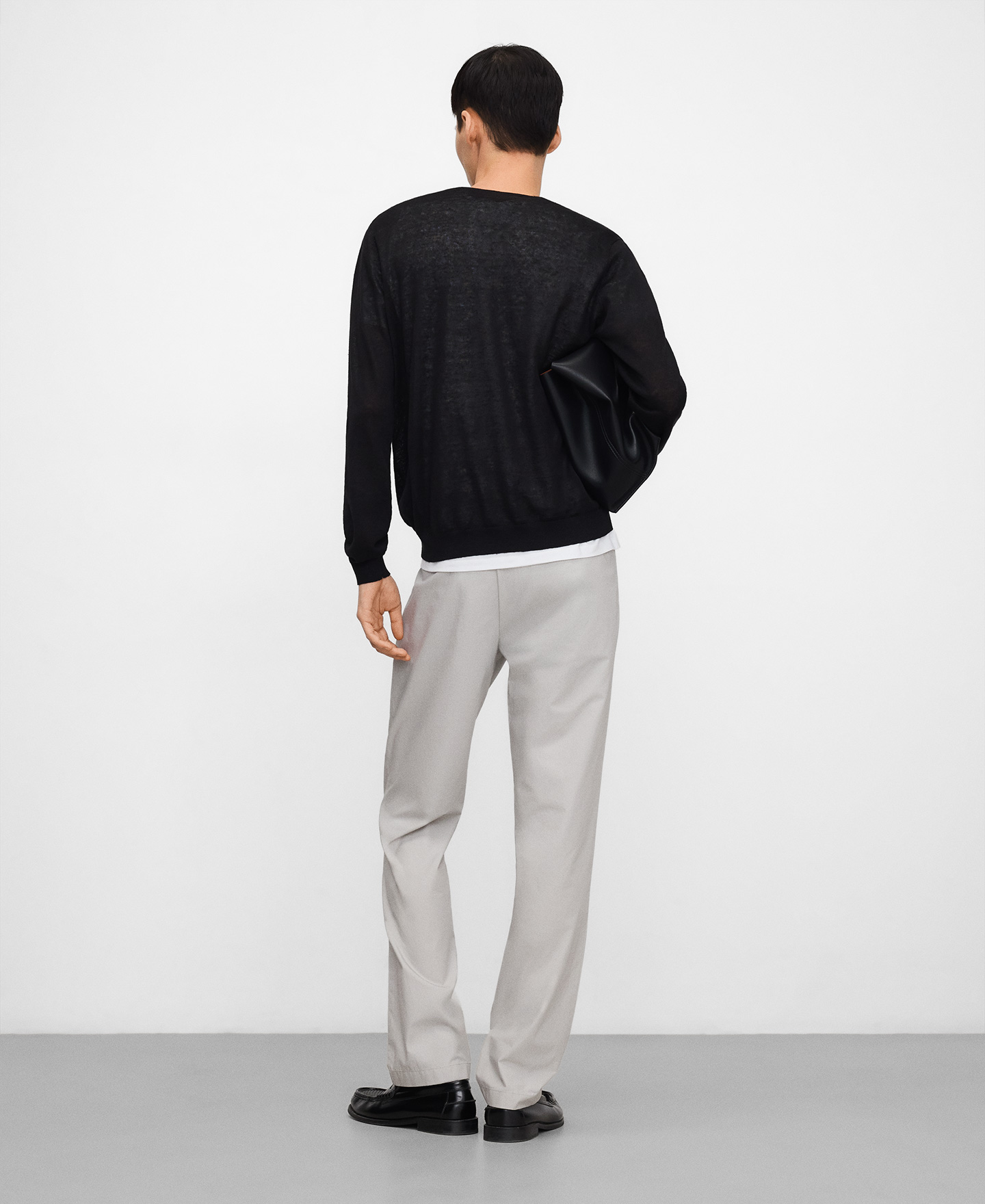 Cotton poplin straight trousers image number 2