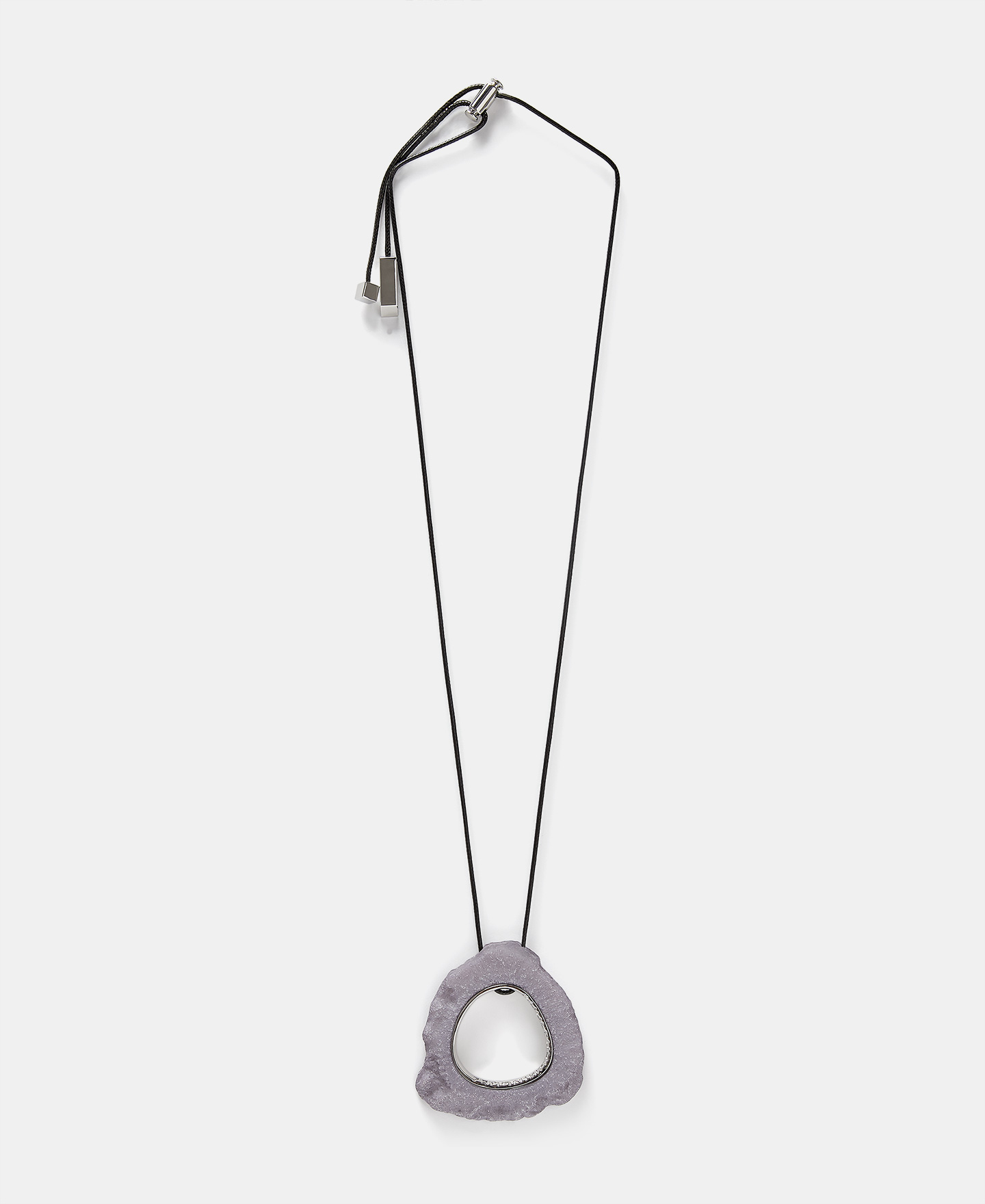 Adjustable irregular stone necklace image number 0