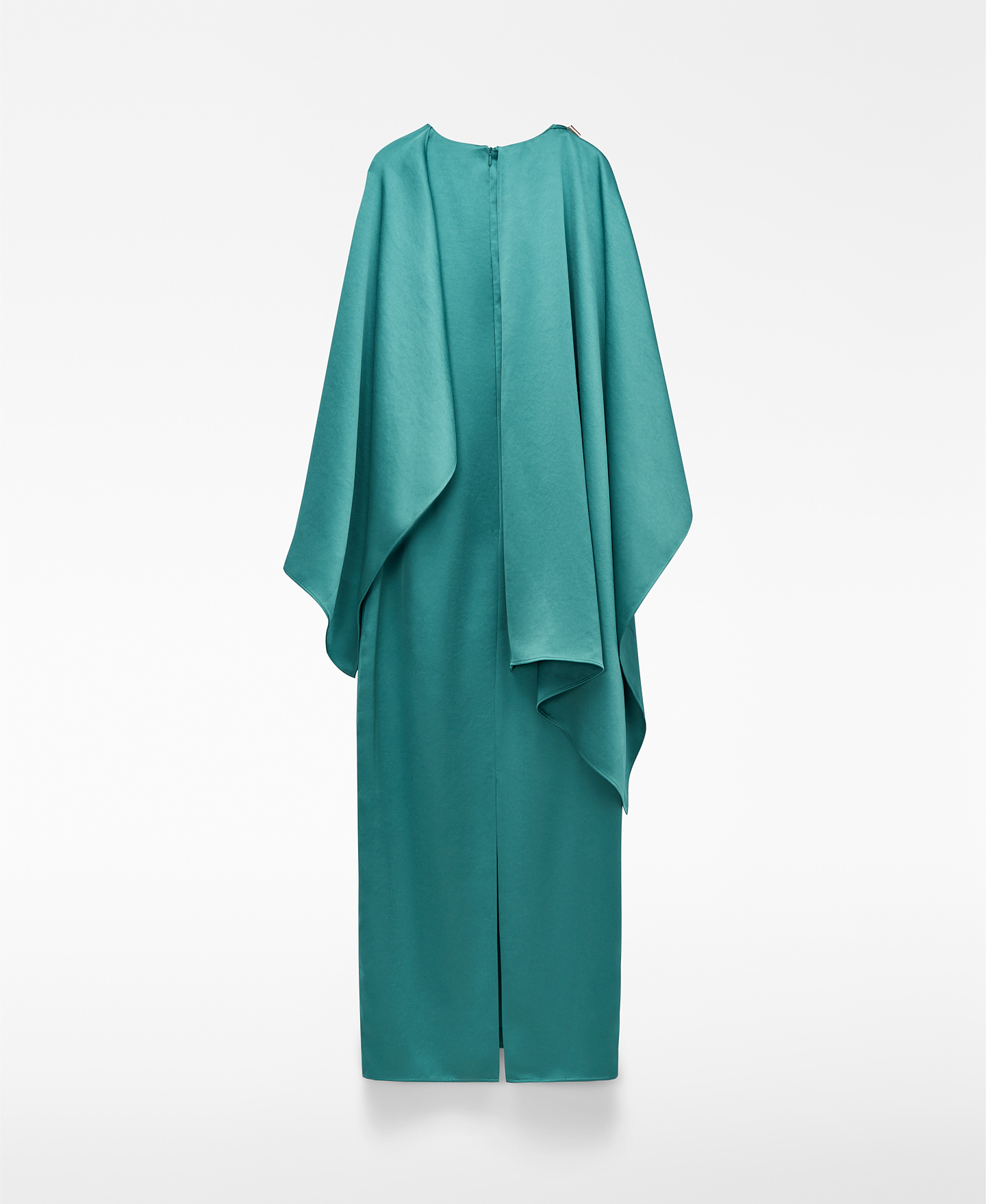 Vestido largo satinado con chal image number 5