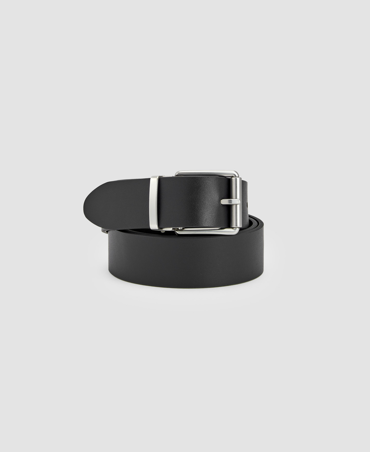 Leather belt with metal buckle image number 1