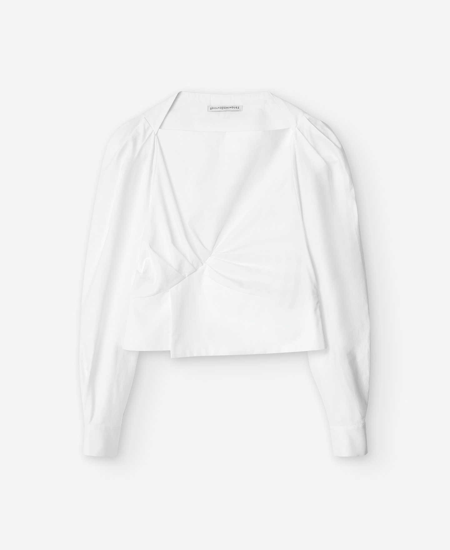 Wrap-around effect cotton women's shirt image number 4
