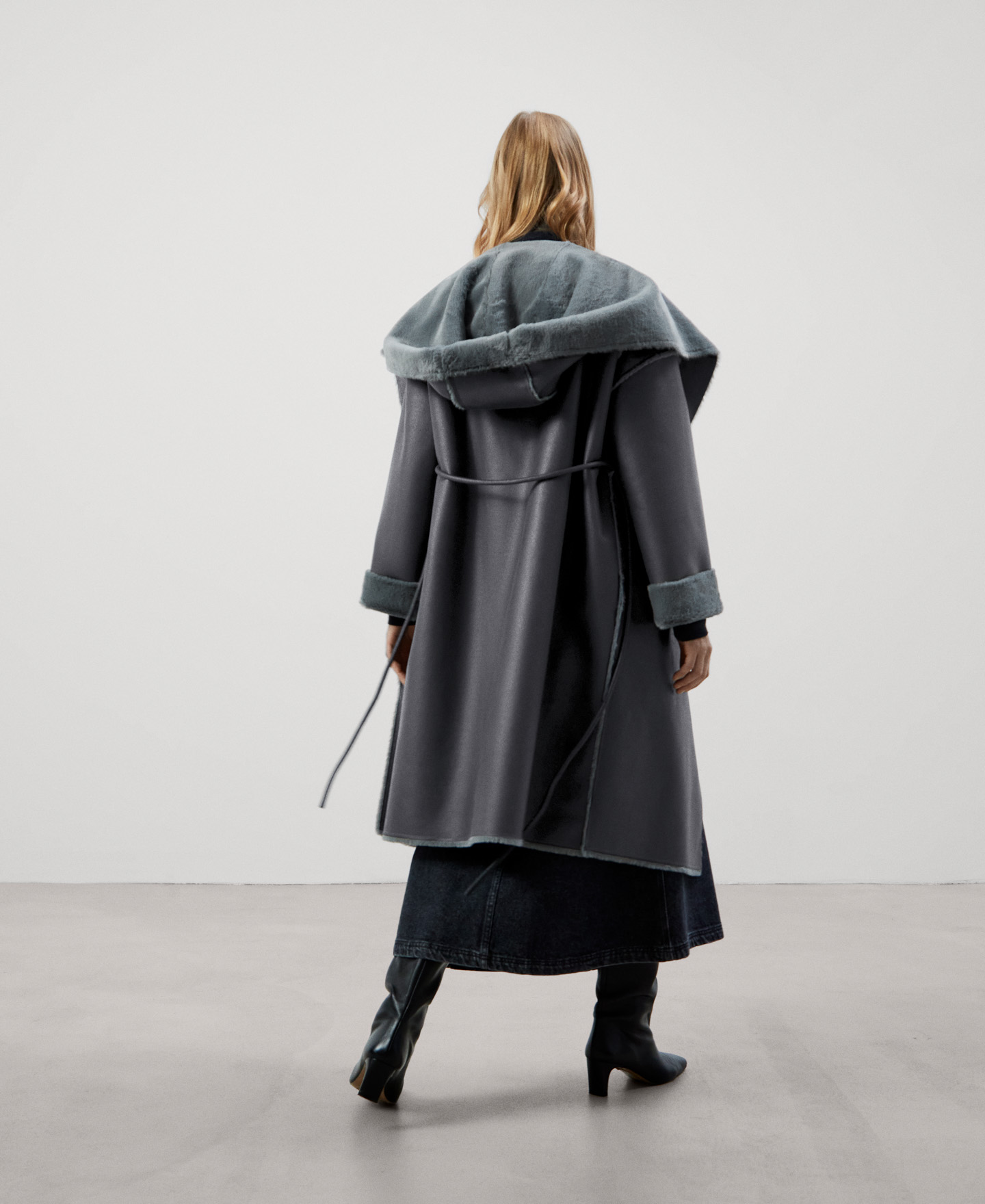 Midi hooded coat image number 2