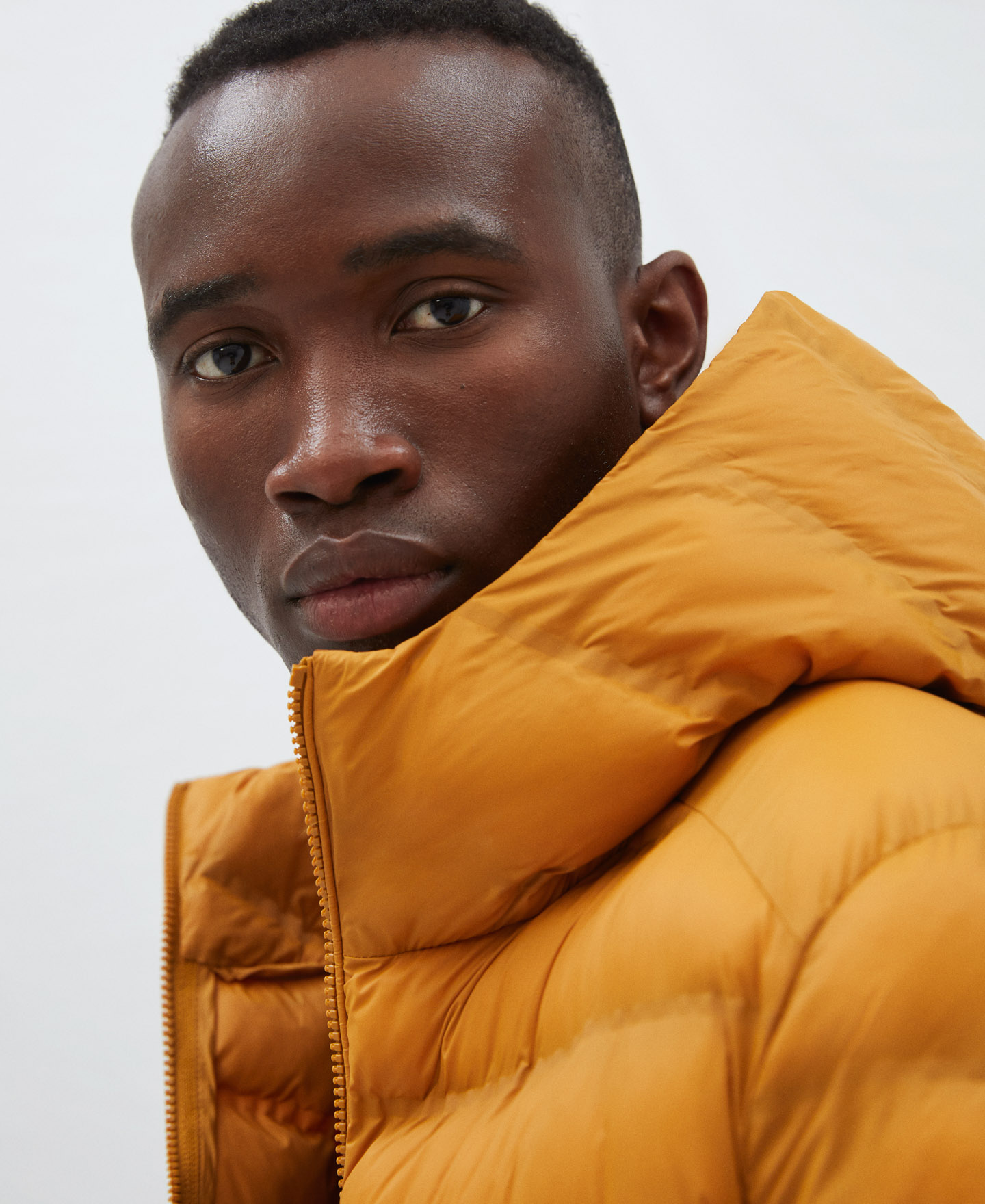 Nylon padded jacket with hood image number 3