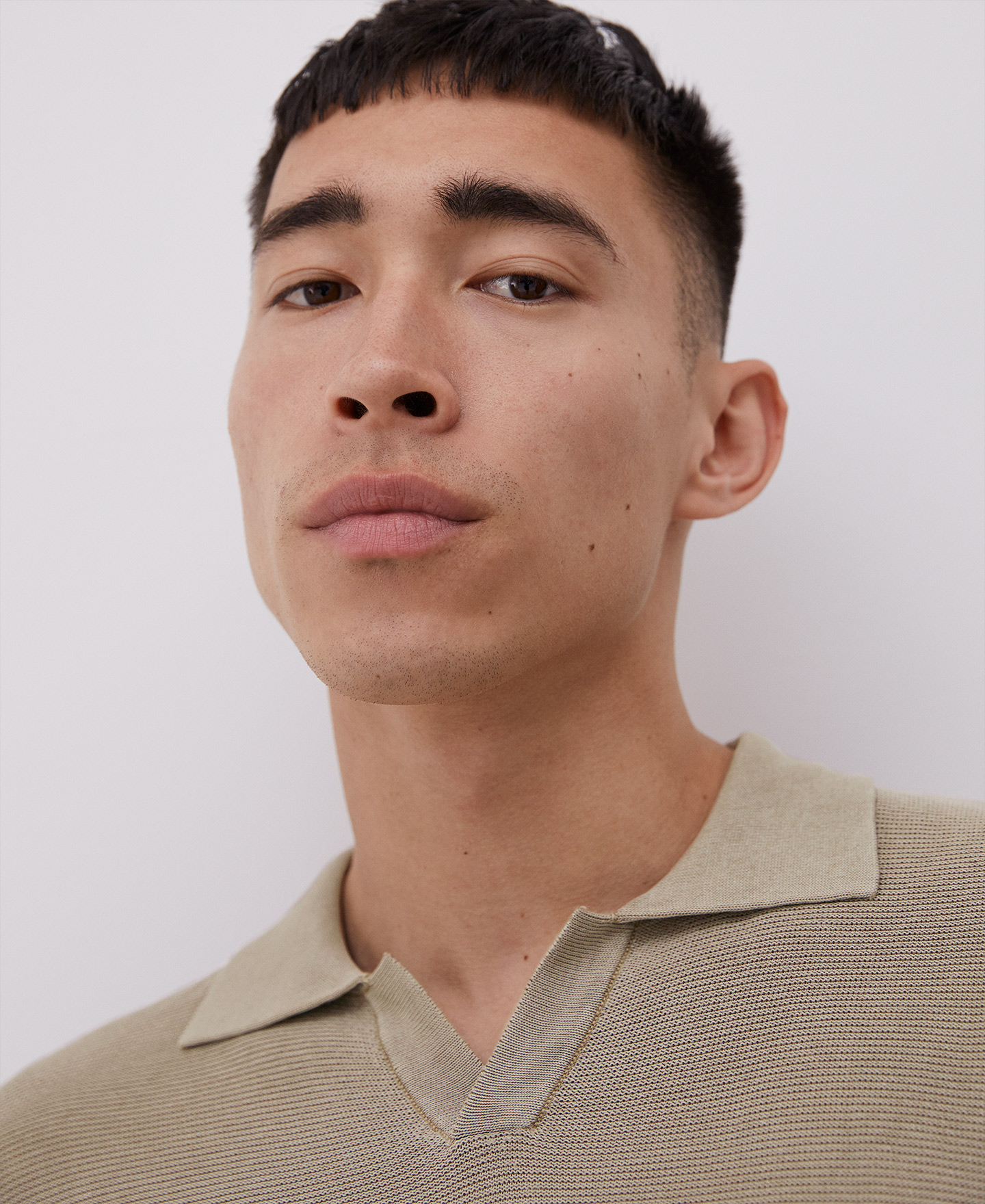 Cotton and viscose polo shirt image number 2