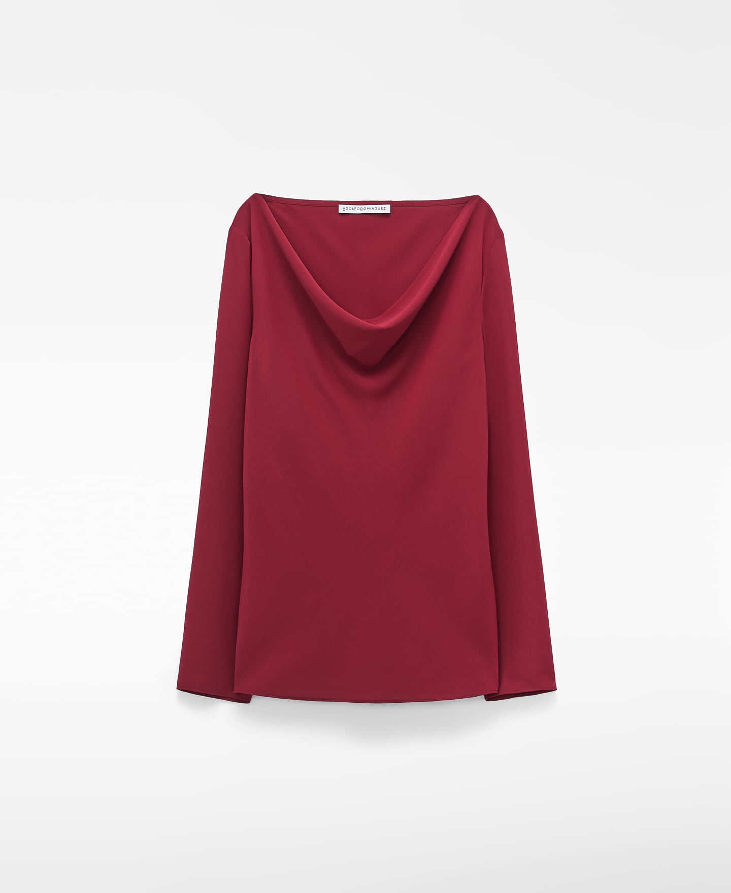 Draped neckline long sleeve top image number 4