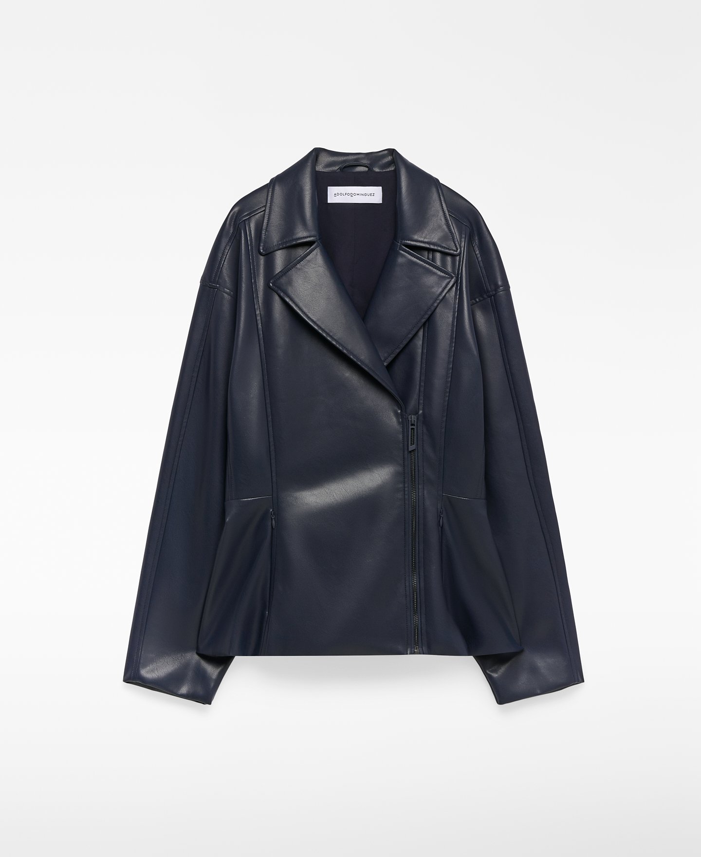 Leather-Non-Leather biker jacket woman image number 4