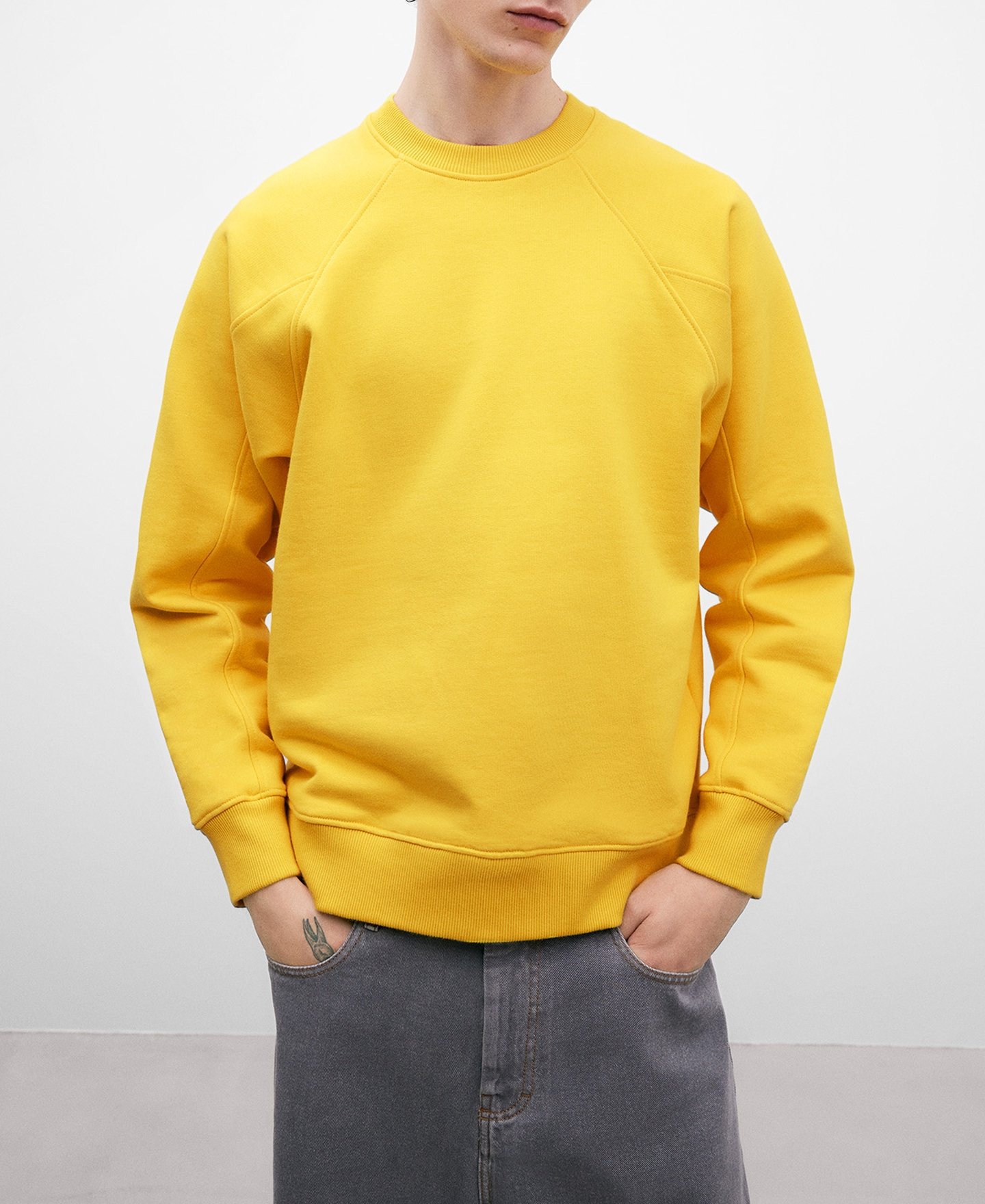 Sudadera amarilla en algodón image number 0