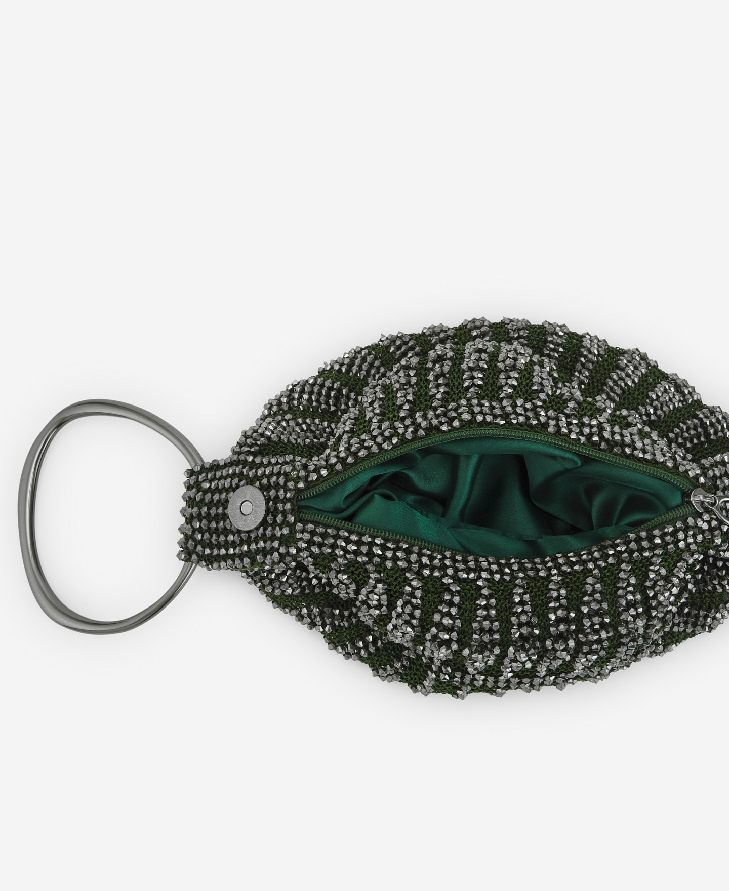 Bottle green clutch for women image number 3