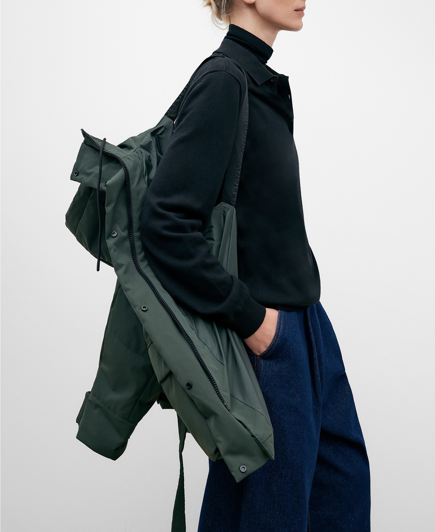 Parka en poliéster reciclado verde mujer image number 3