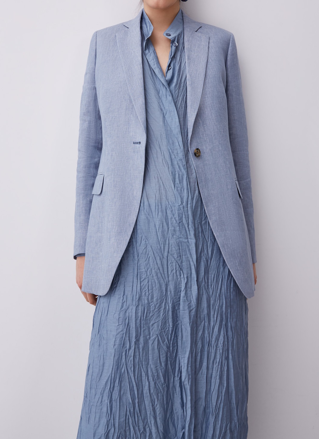 Linen blazer with one button image number 1