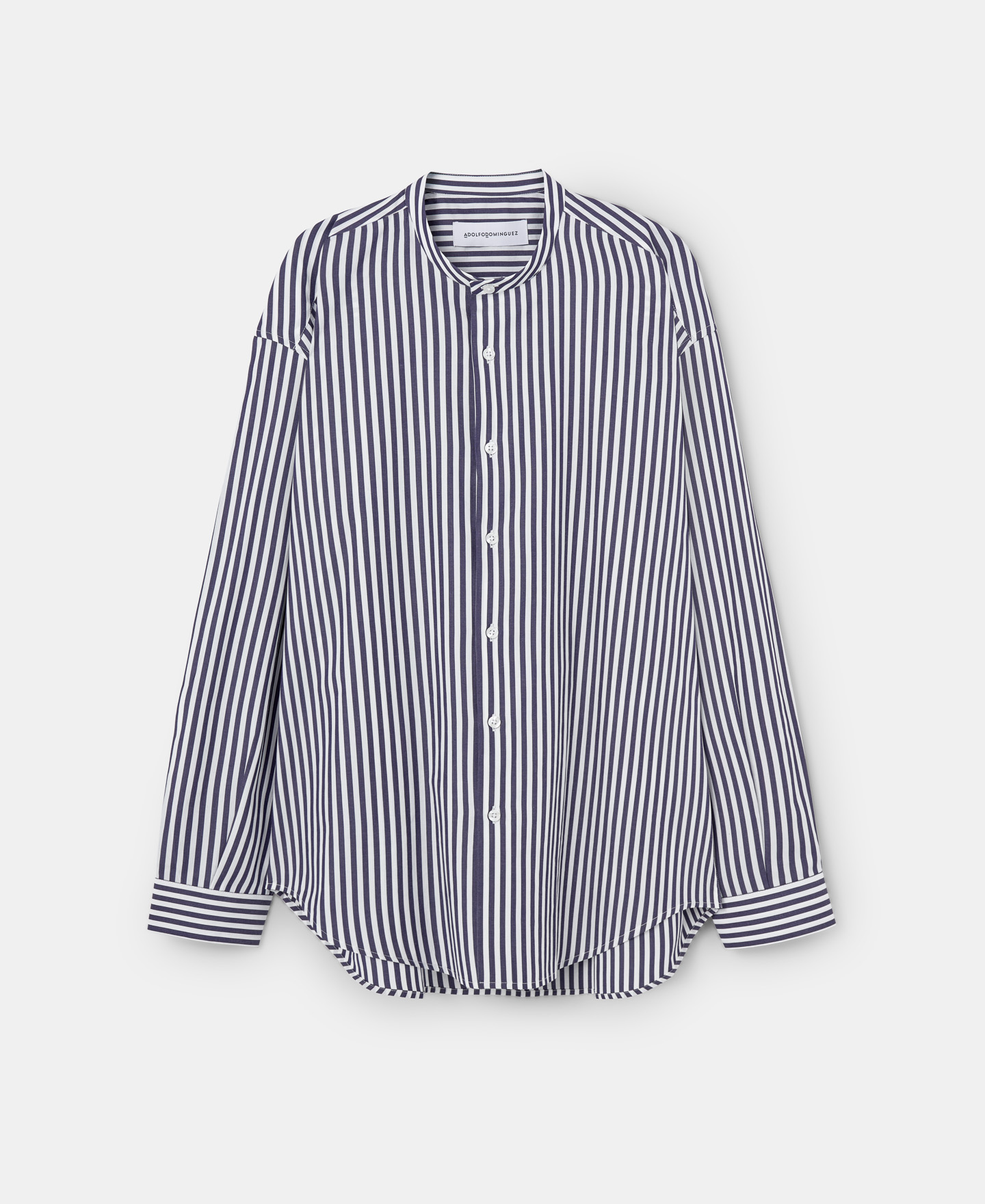 Mandarin collar sailor stripe shirt image number 4