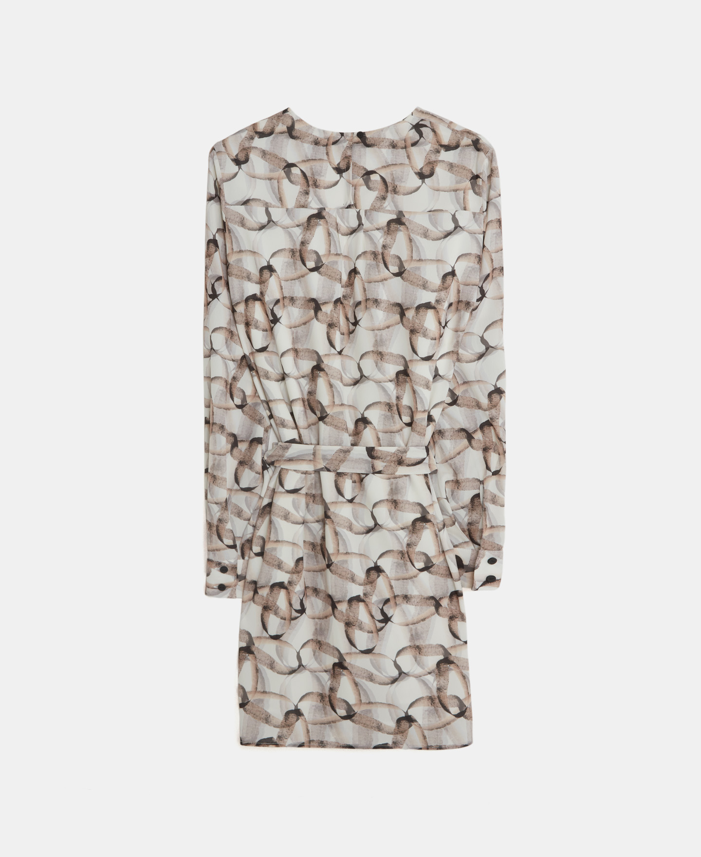 Organic printed dress with belt image number 5