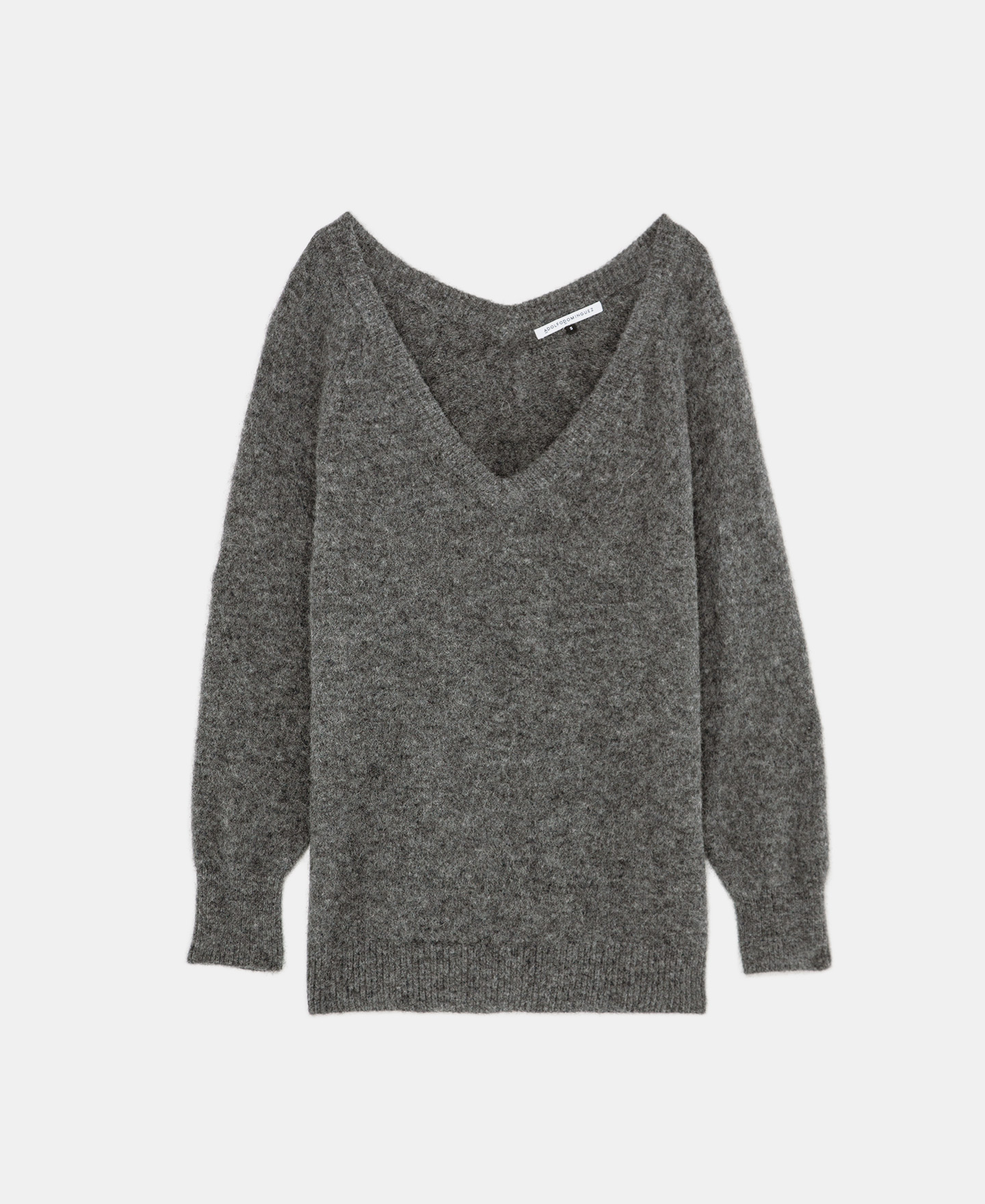 Double neckline wool and alpaca sweater image number 4