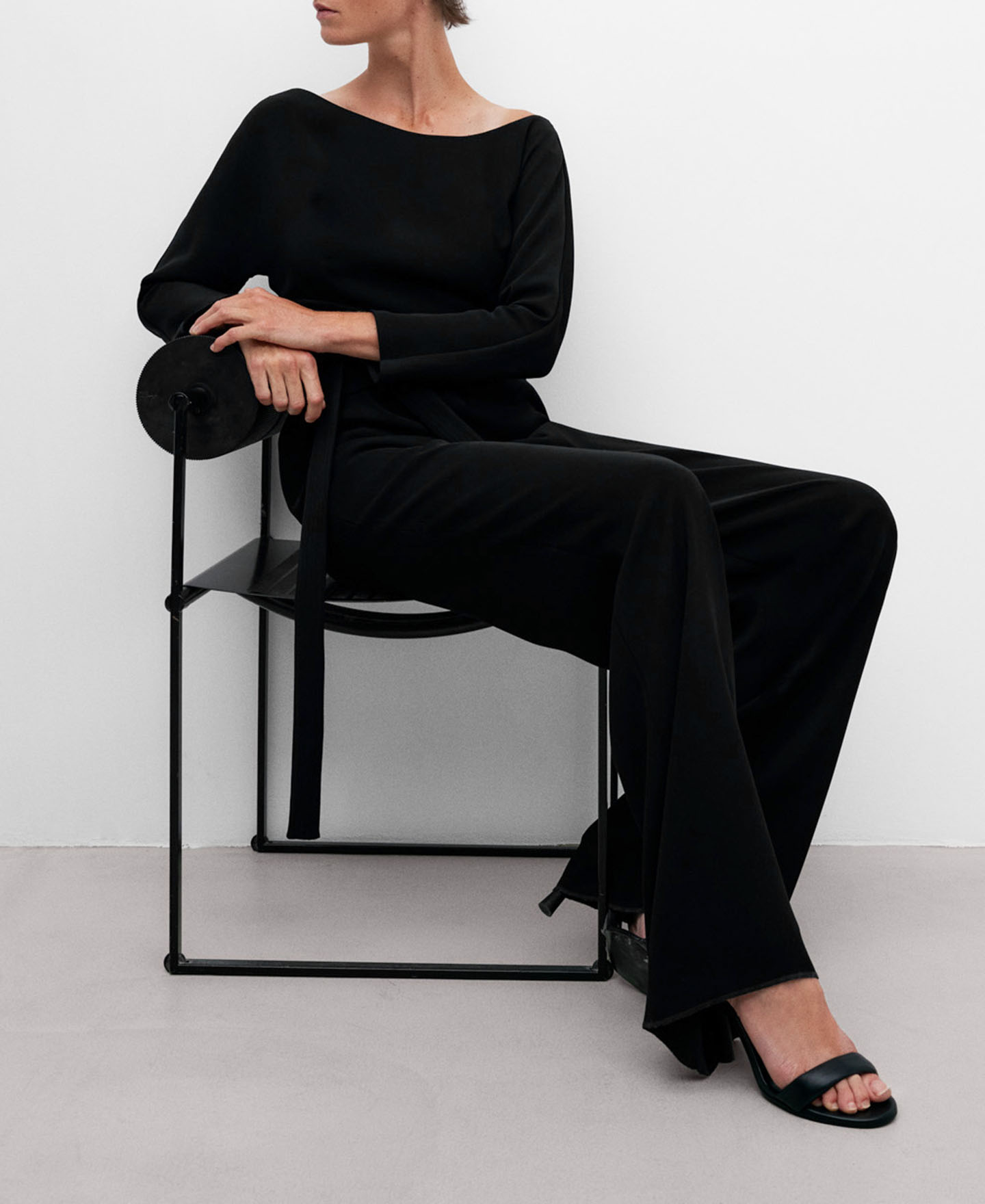 Sash belt monochromatic jumpsuit image number 0