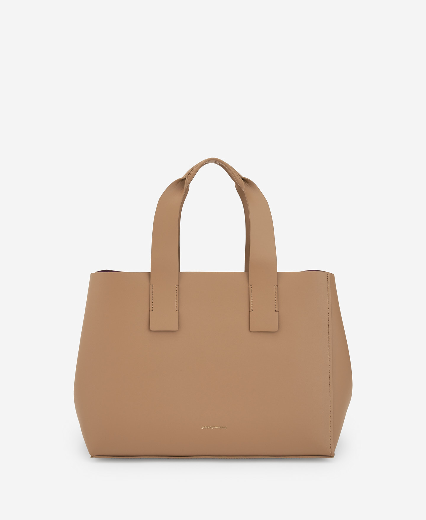 Bolso grande camel en piel responsable image number 0