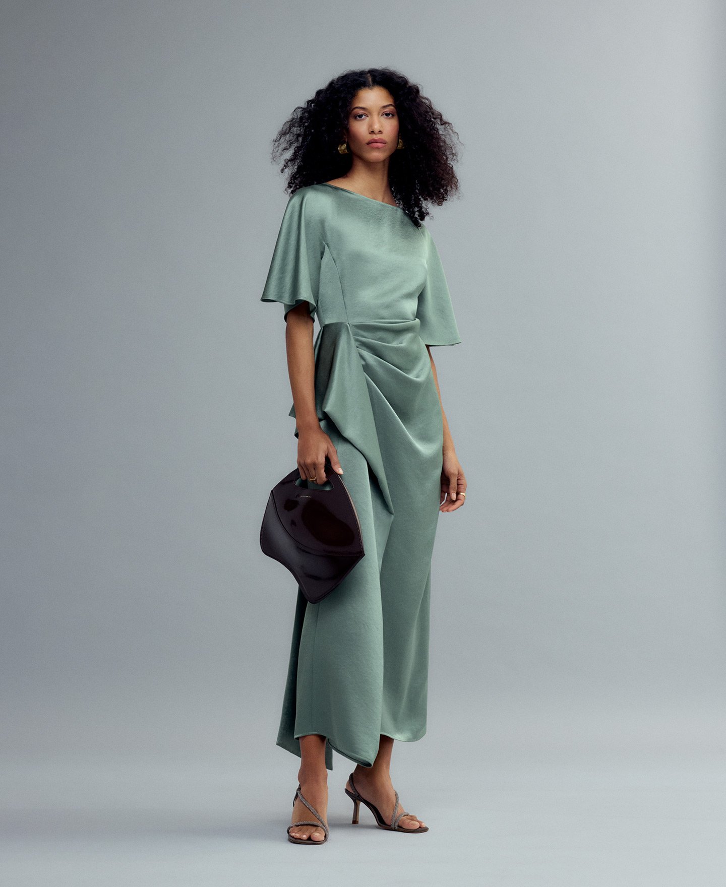 Long draped dress woman image number 0