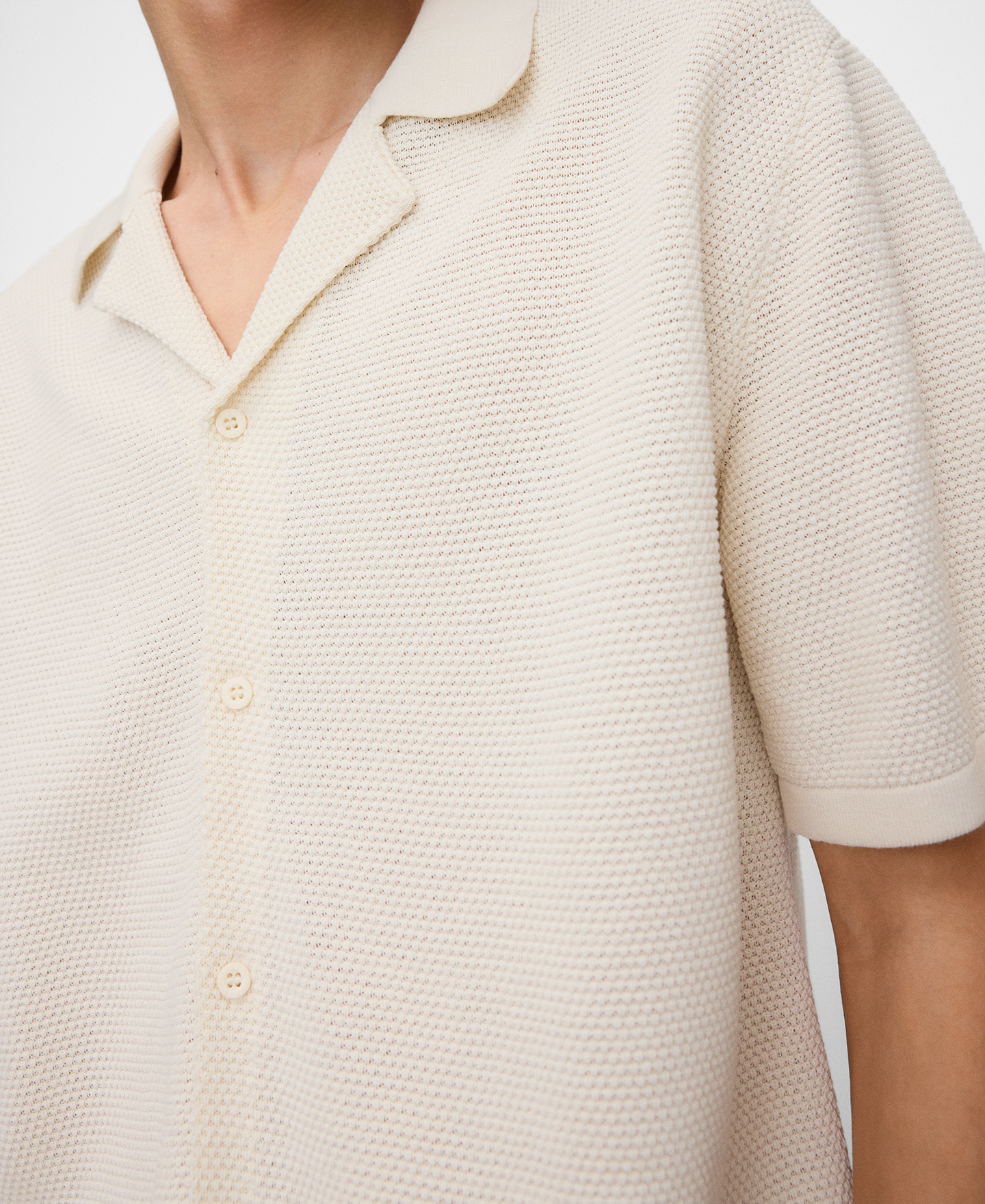Camisa punto estructura cuello bowling image number 3