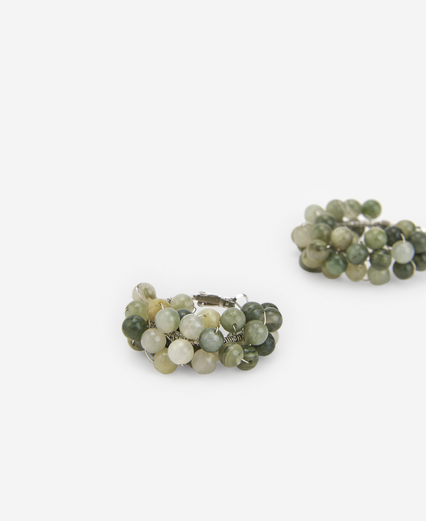 Green natural stone earrings image number 2