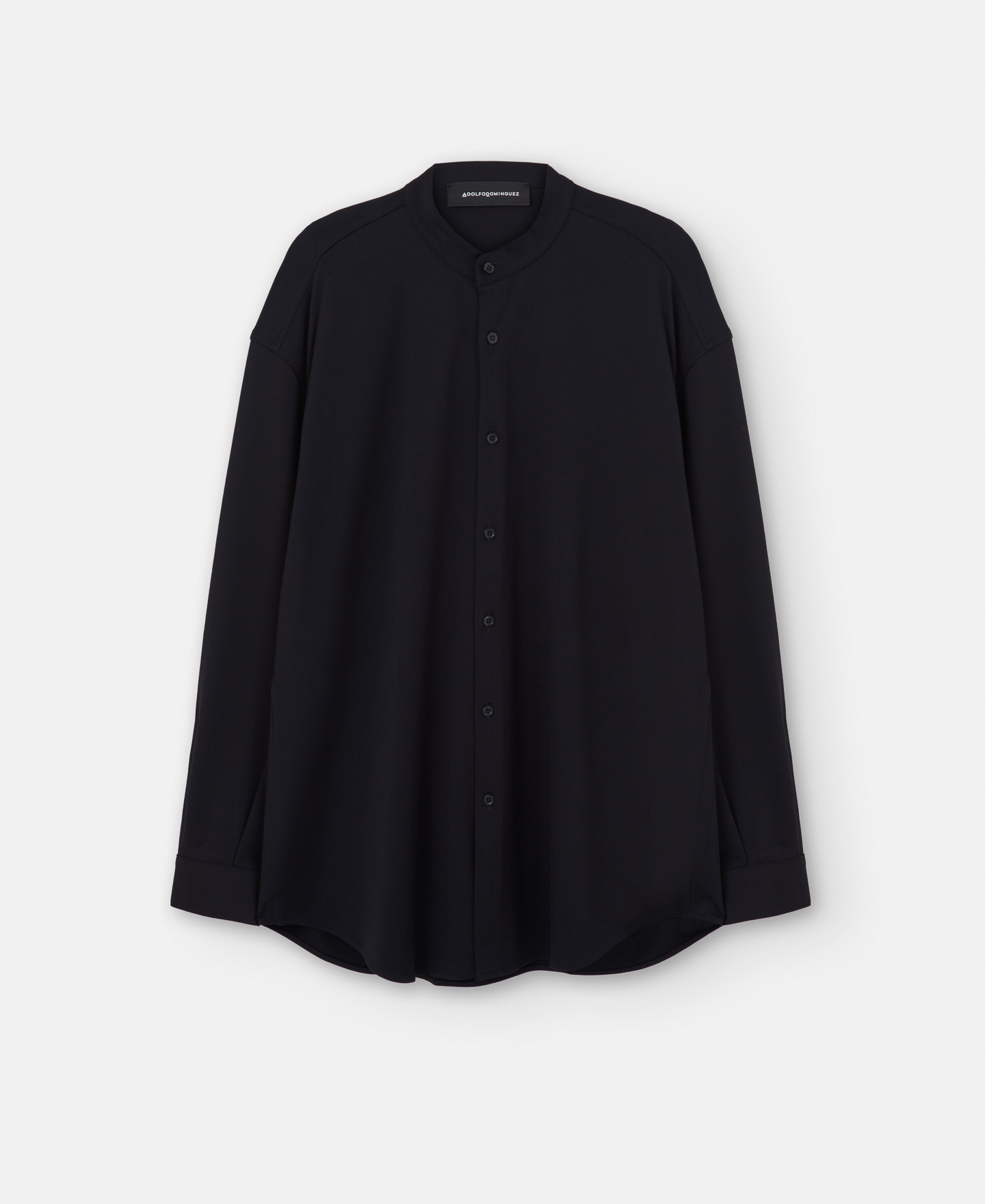Mandarin collar knitted shirt image number 4