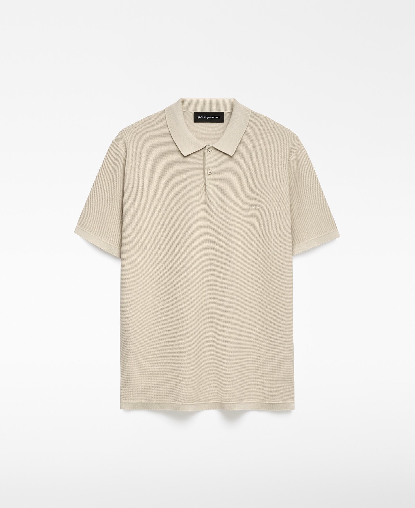 Cotton blend structured knit polo shirt man image number 4