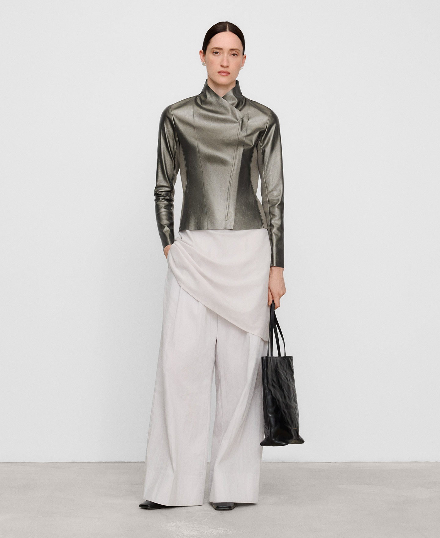 Metallic biker jacket image number 0